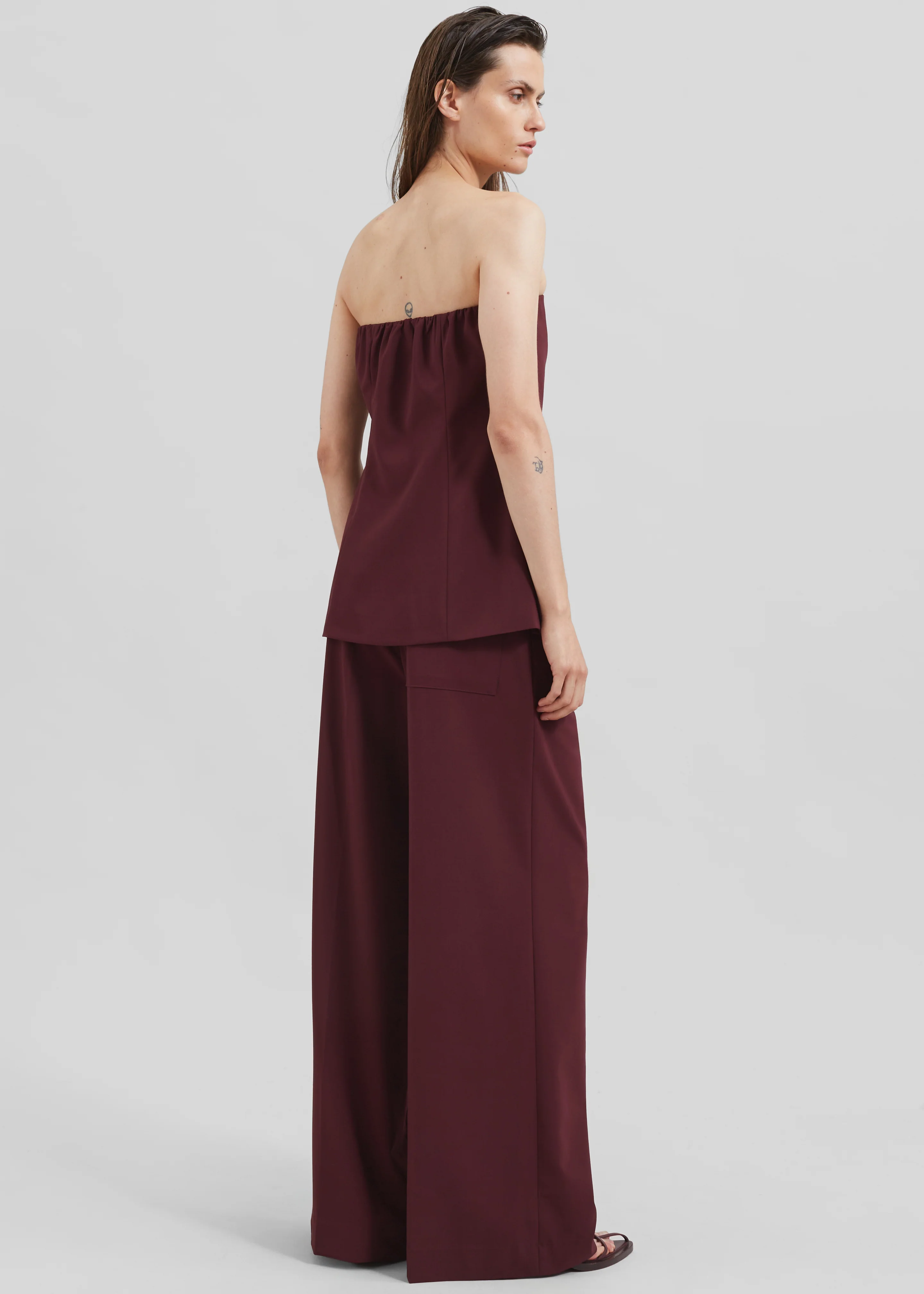 Abbie Strapless Top - Burgundy - Image 12