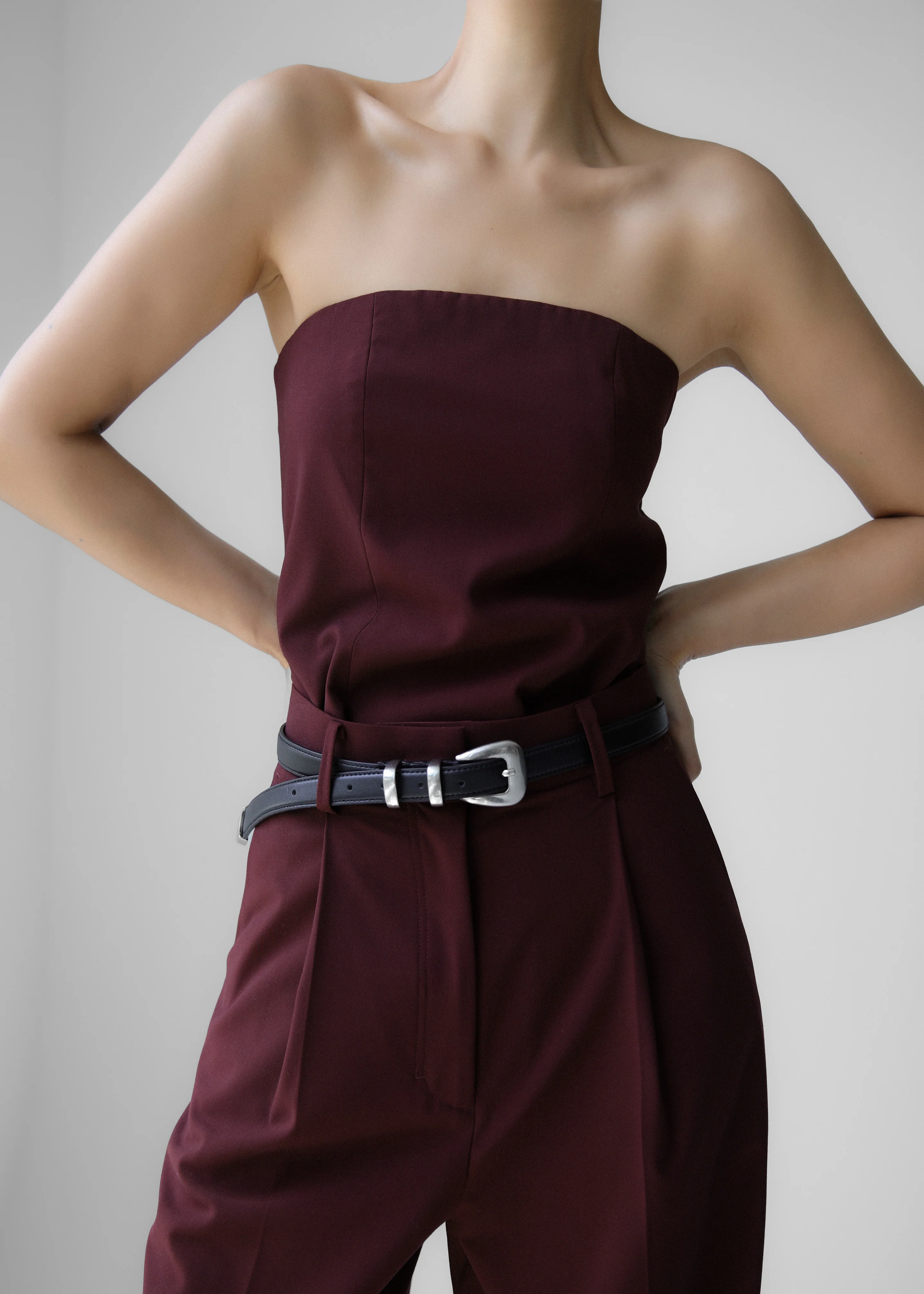 Abbie Strapless Top - Burgundy - Image 5