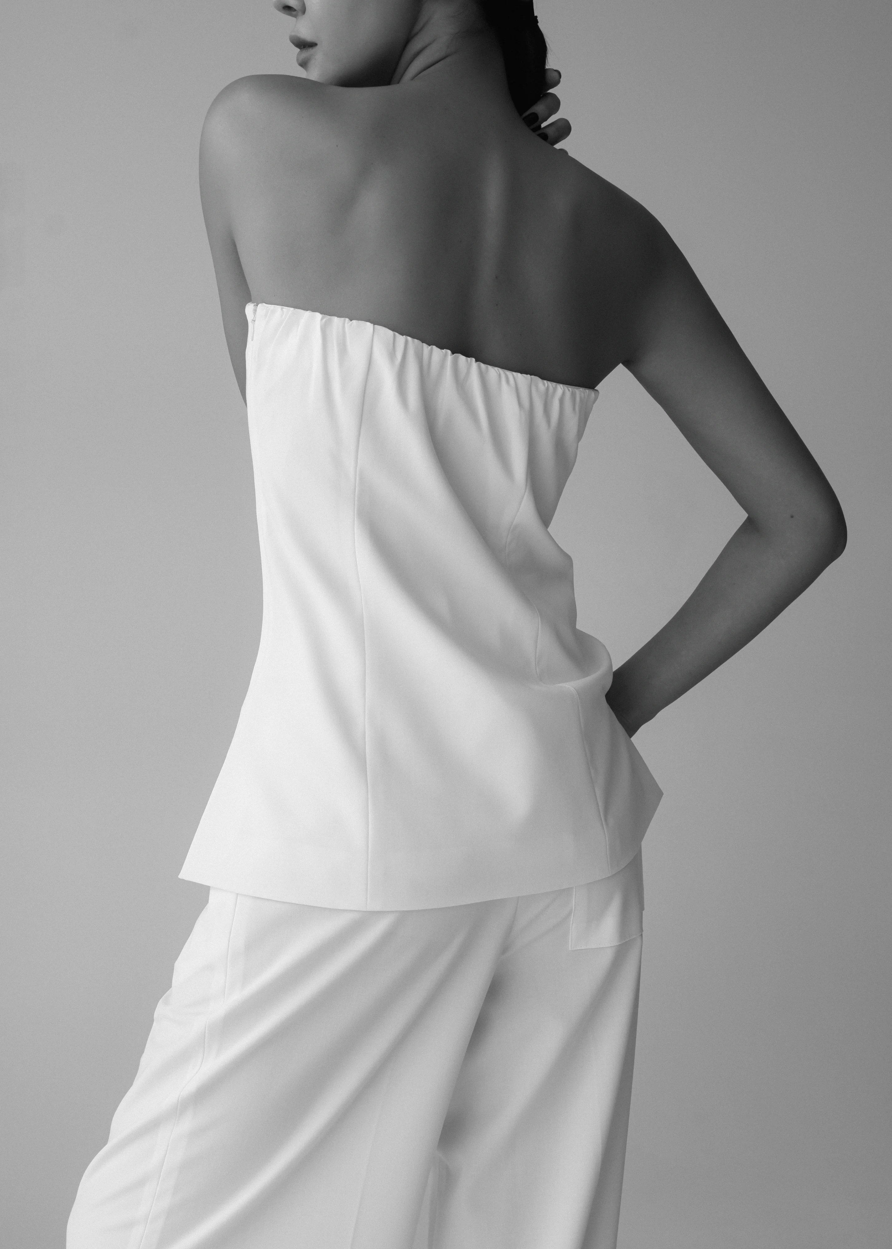 Abbie Strapless Top - White - Image 10