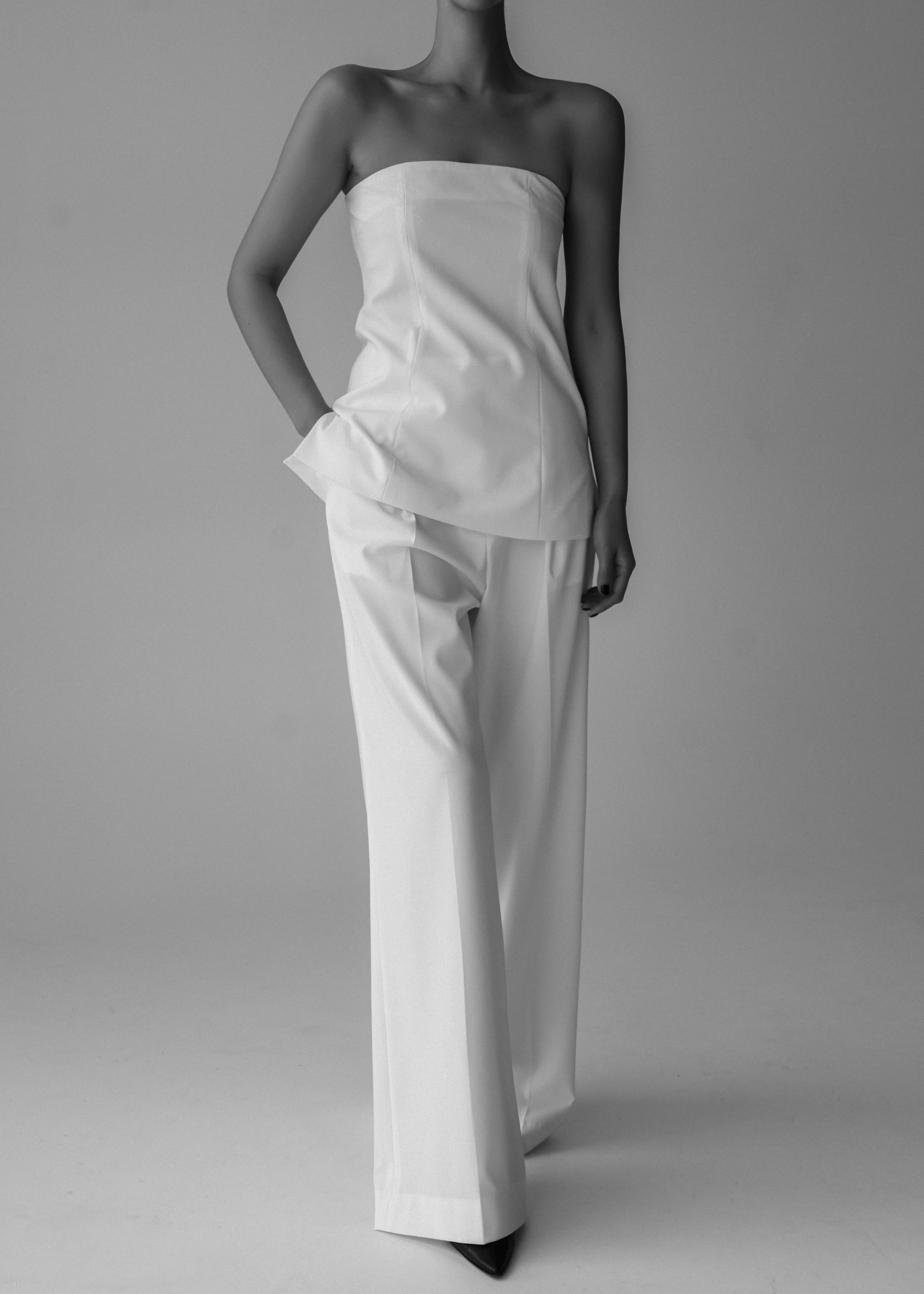 Abbie Strapless Top - White - Image 2