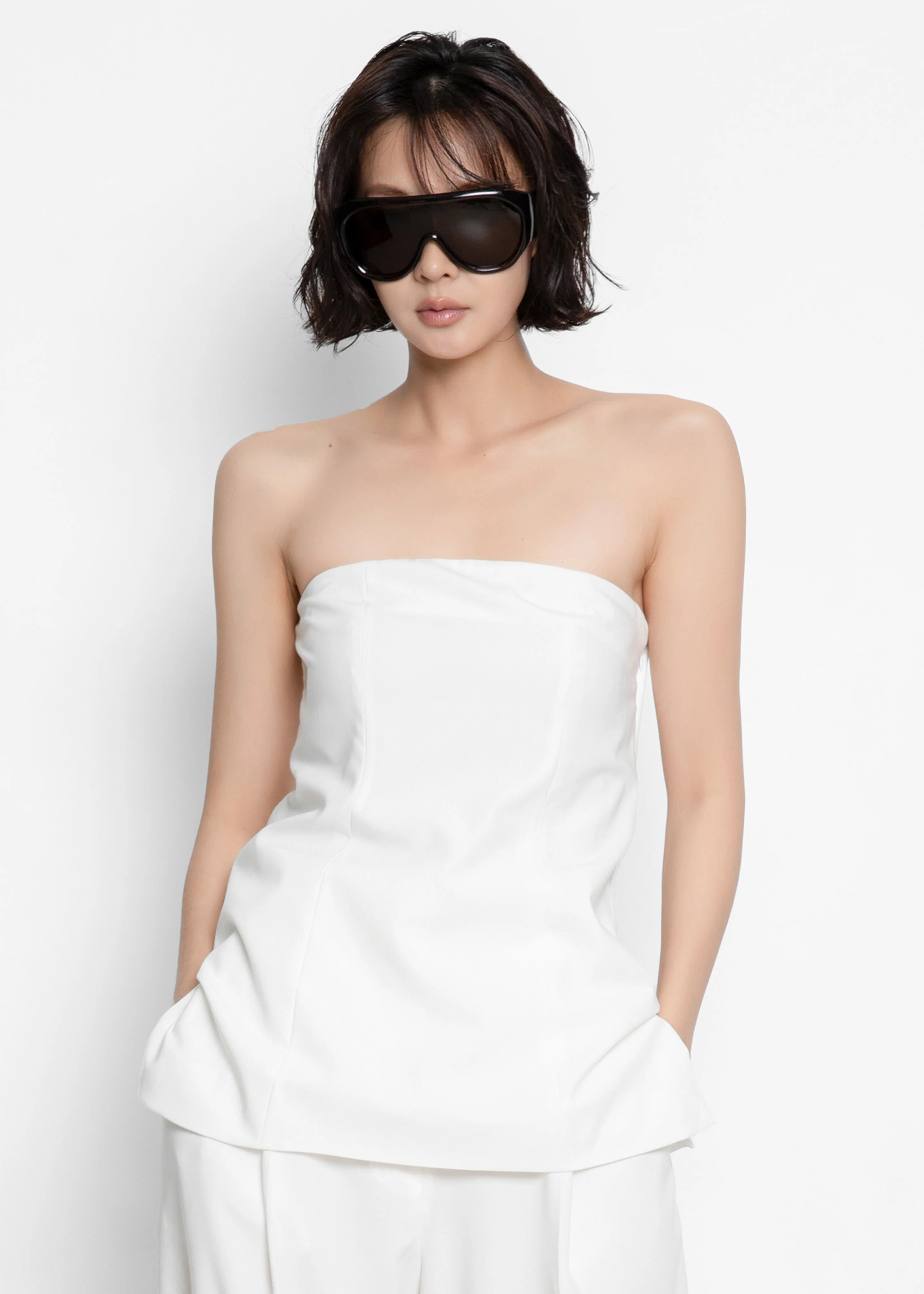 Abbie Strapless Top - White - Image 9