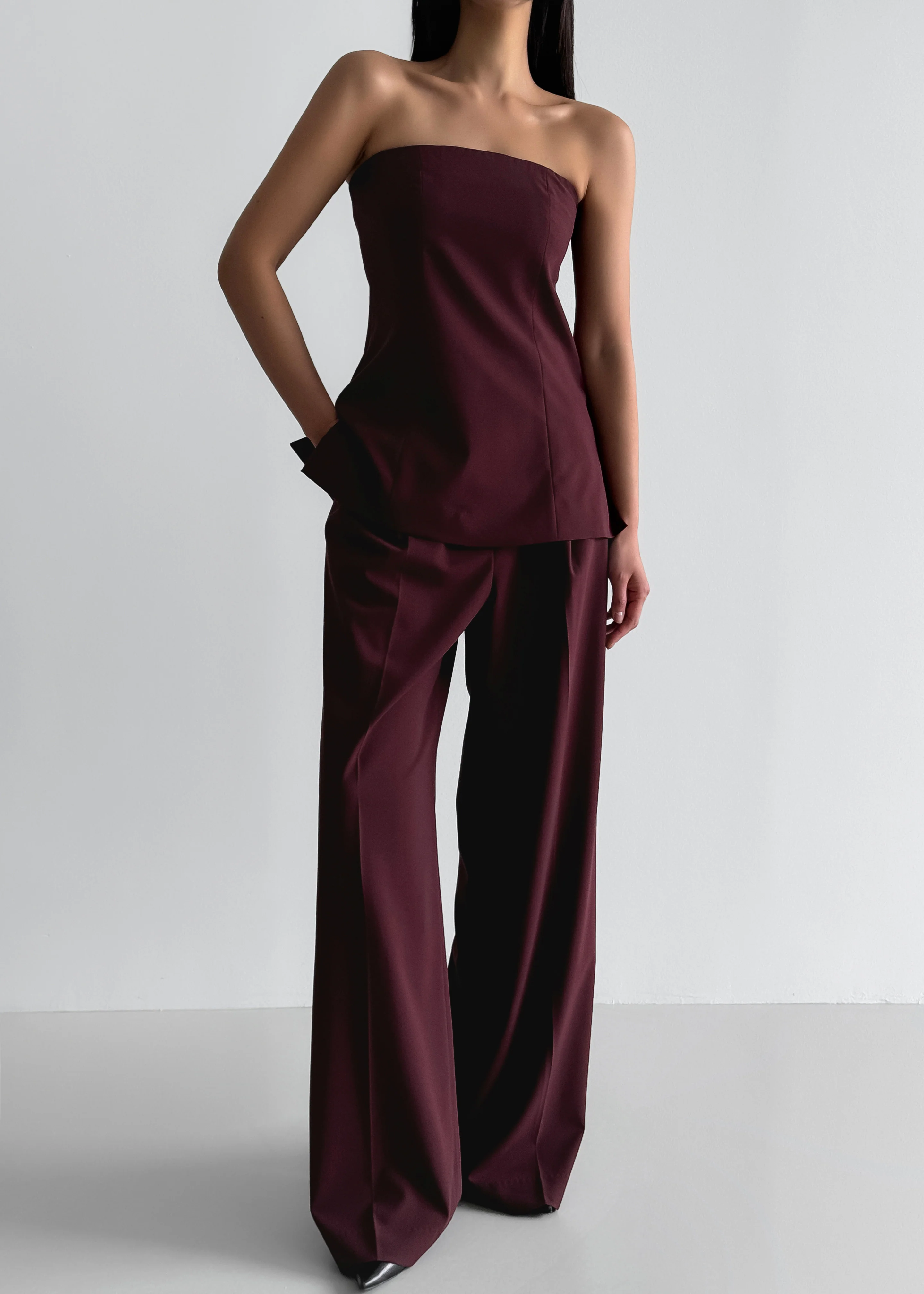 Abbie Trousers - Burgundy - Image 3