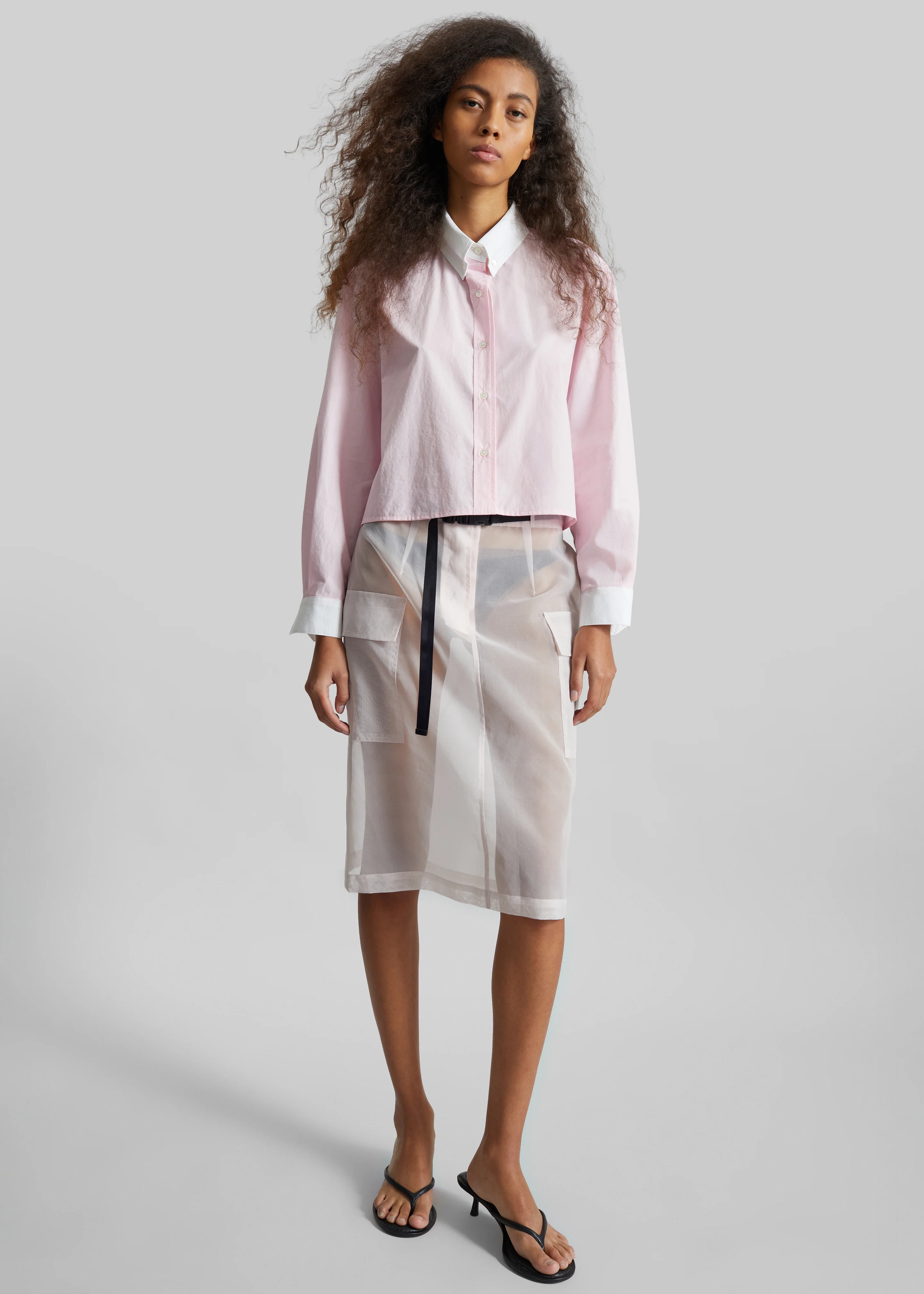 Aix Cropped Boxy Shirt - Pink - Image 2