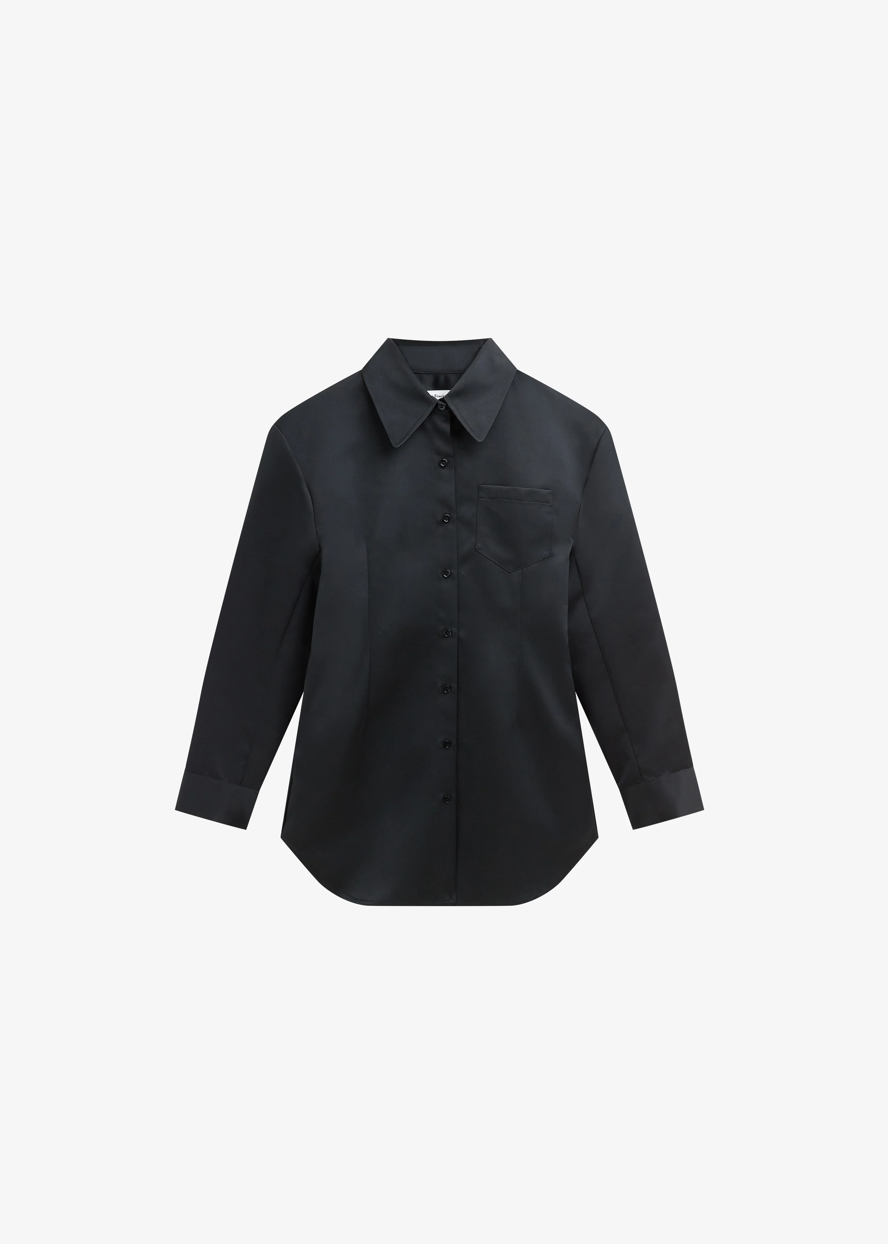 Akita Satin Cinched Shirt Dress - Black - Image 6