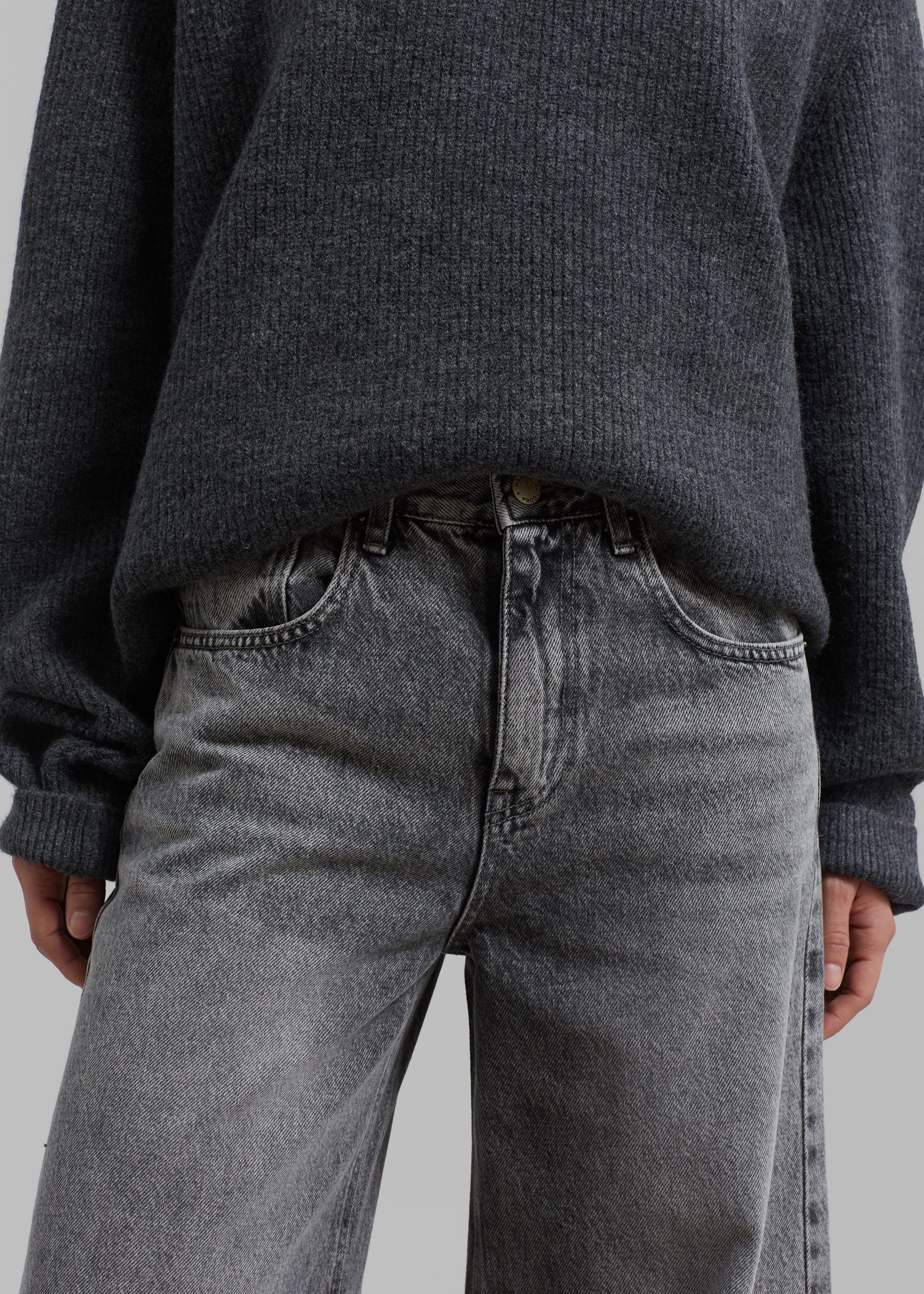 Alani Wide Leg Jeans - Black Wash - Image 2