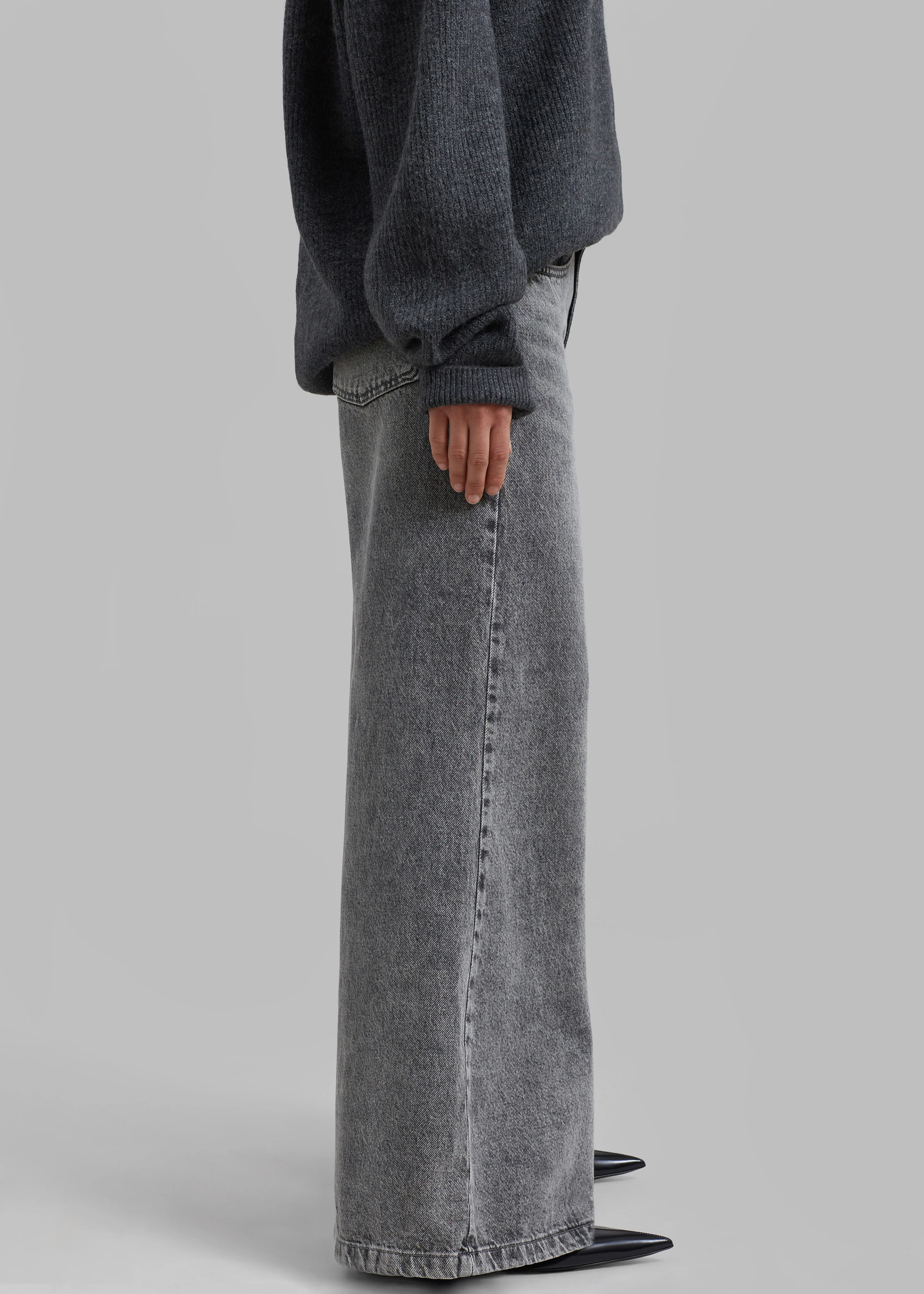 Alani Wide Leg Jeans - Black Wash - Image 6