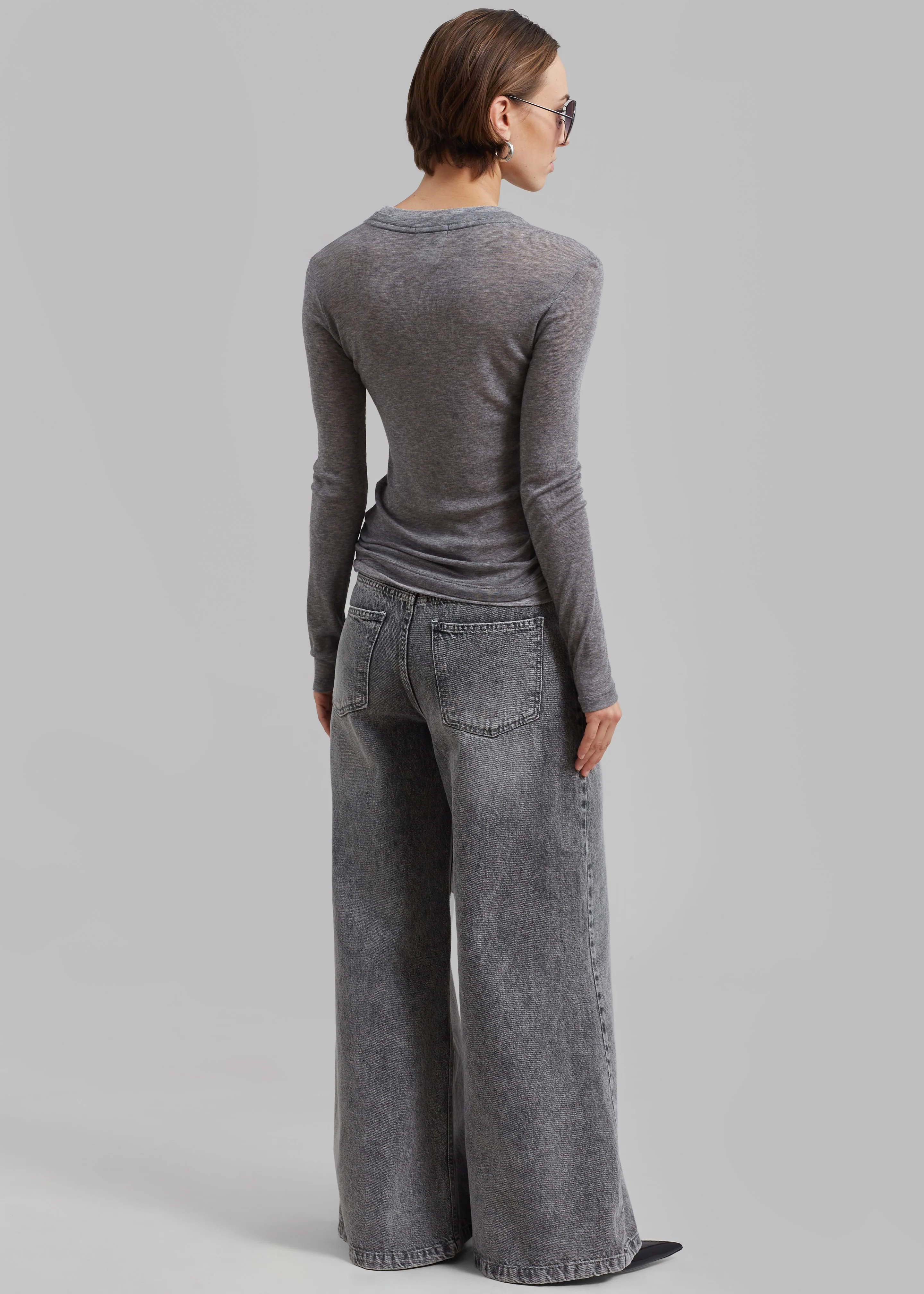 Alani Wide Leg Jeans - Black Wash - Image 9
