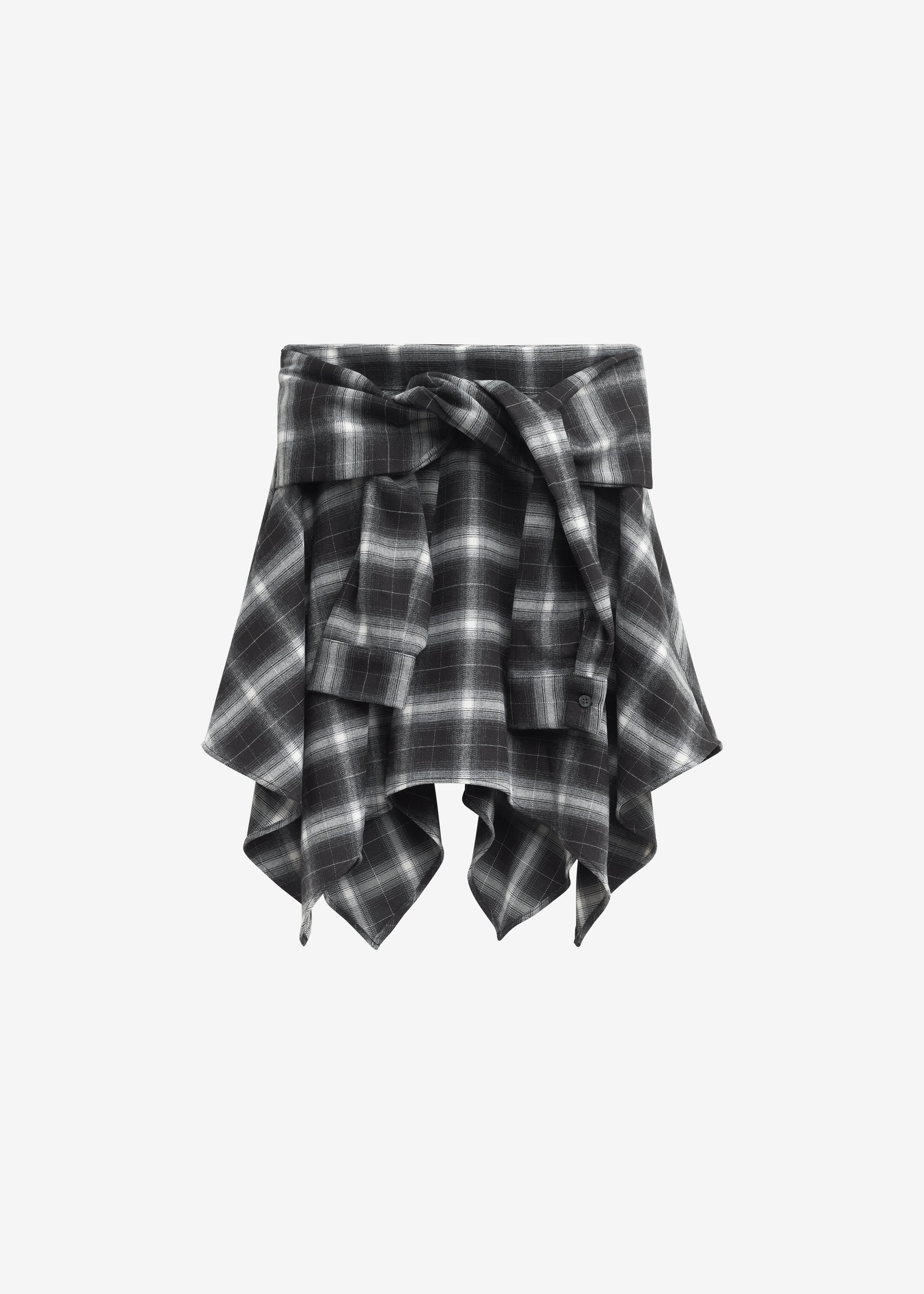 Alix Tie Skirt - Black Plaid - Image 10