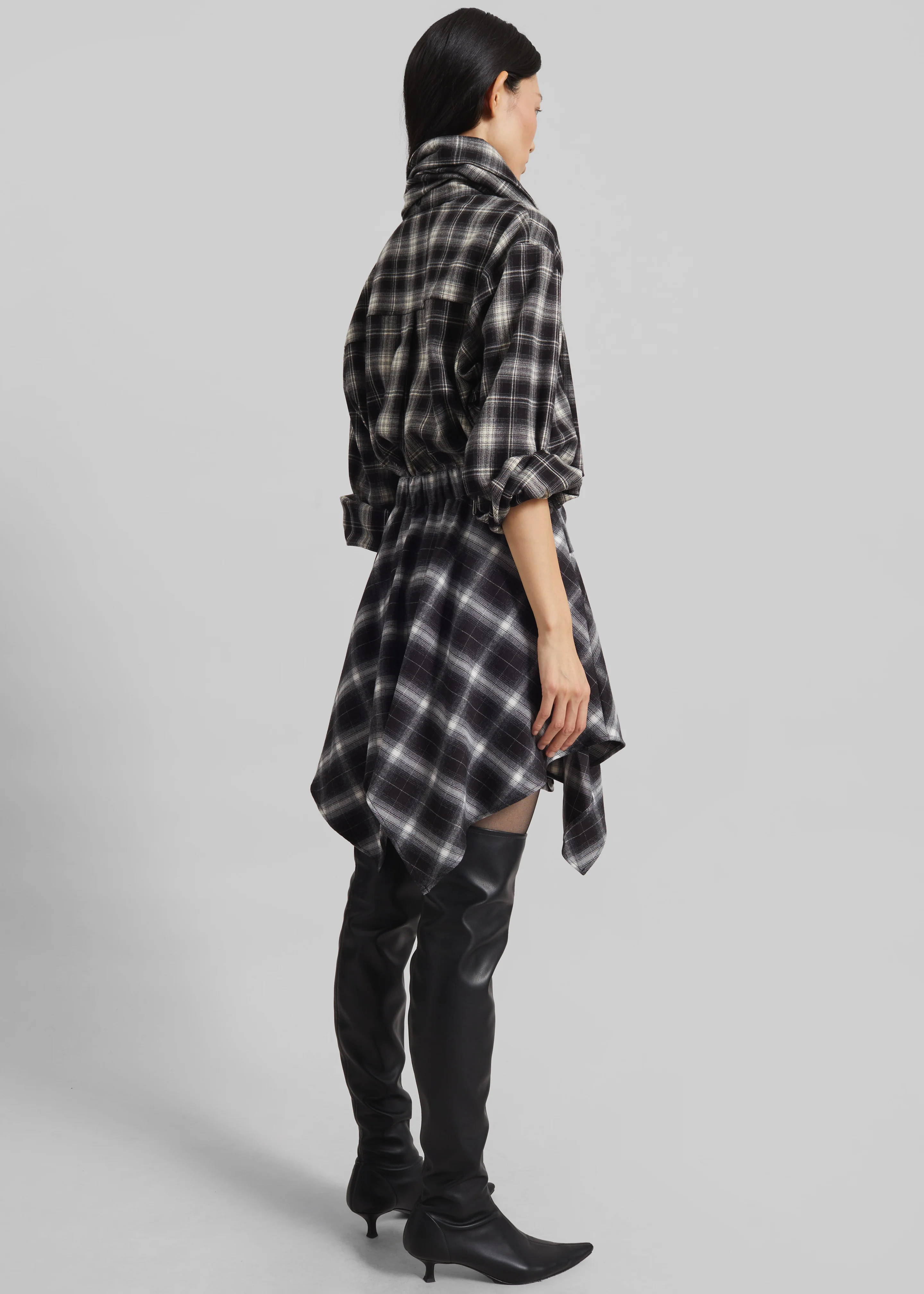 Alix Tie Skirt - Black Plaid - Image 9