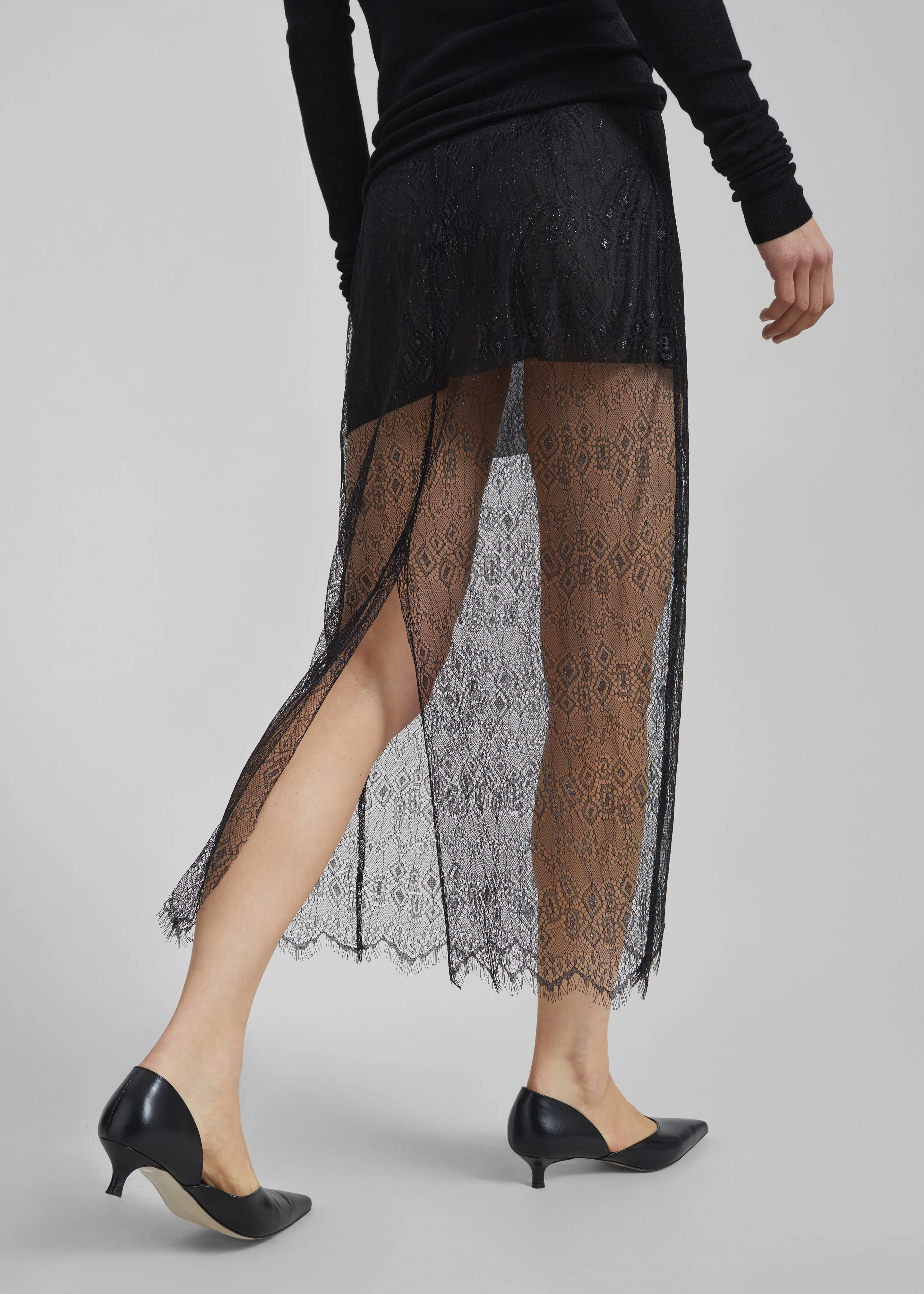 Alrose Lace Midi Skirt - Black - Image 2