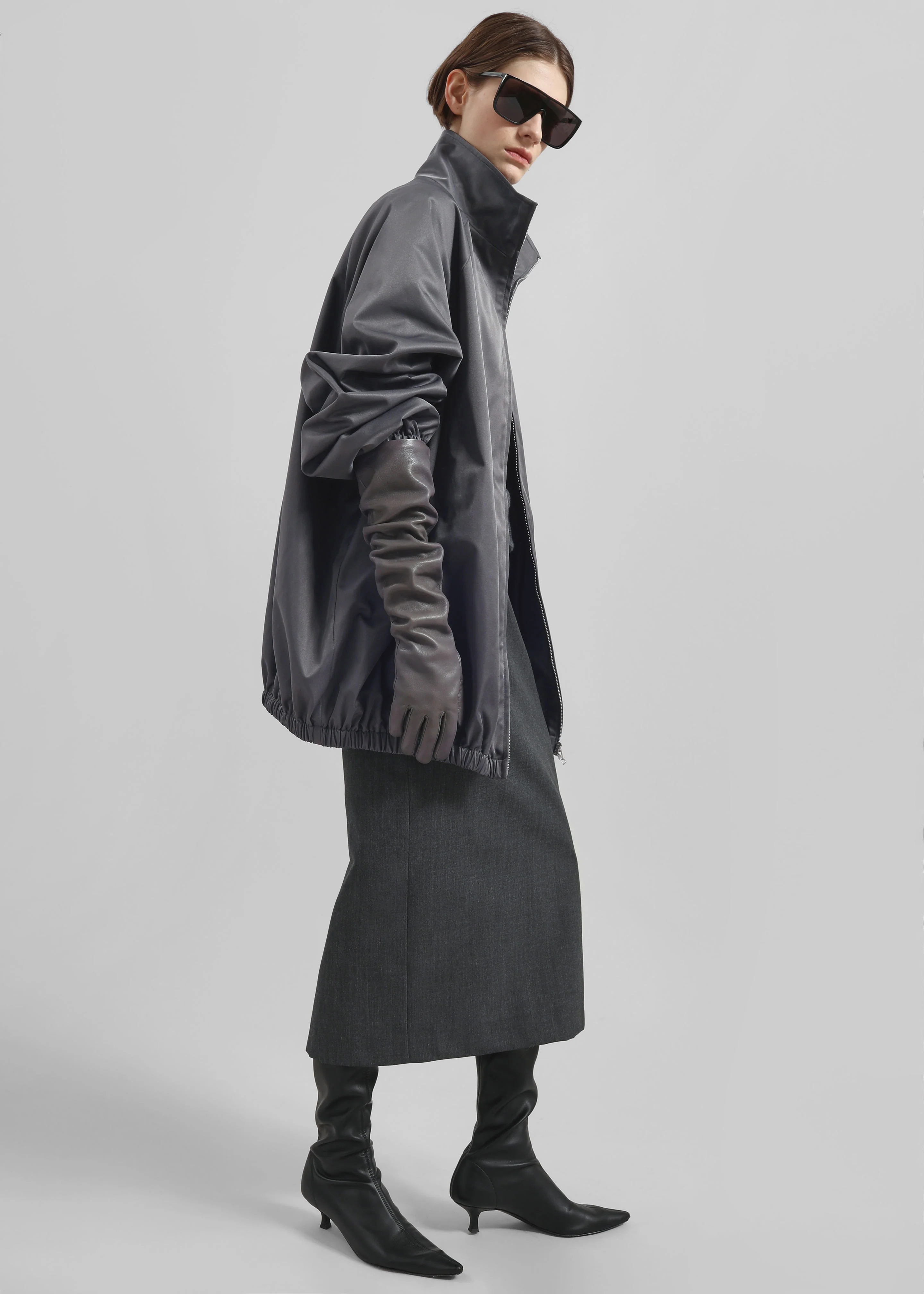 Alrose Midi Skirt - Dark Grey Melange - Image 2