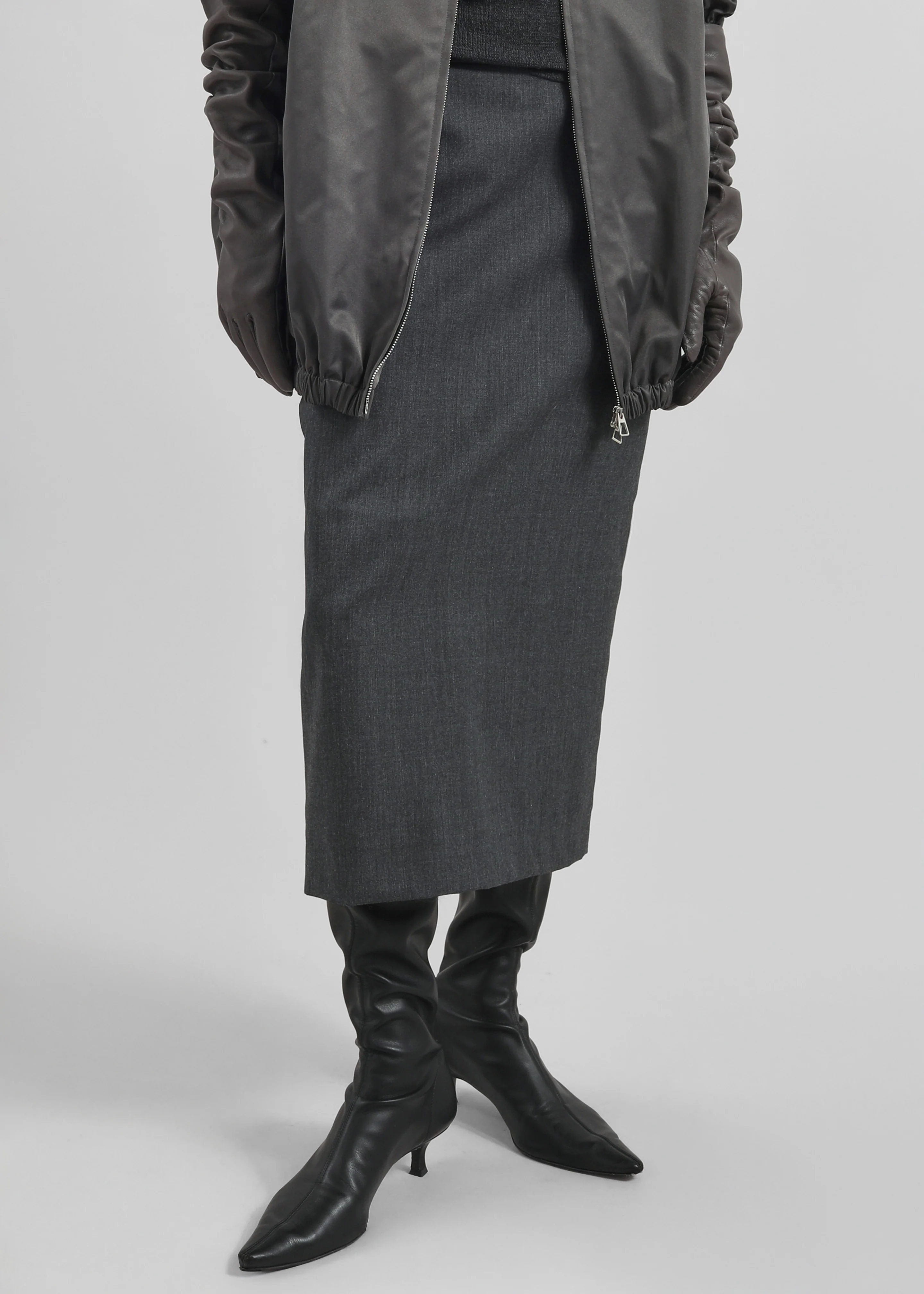Alrose Midi Skirt - Dark Grey Melange - Image 3