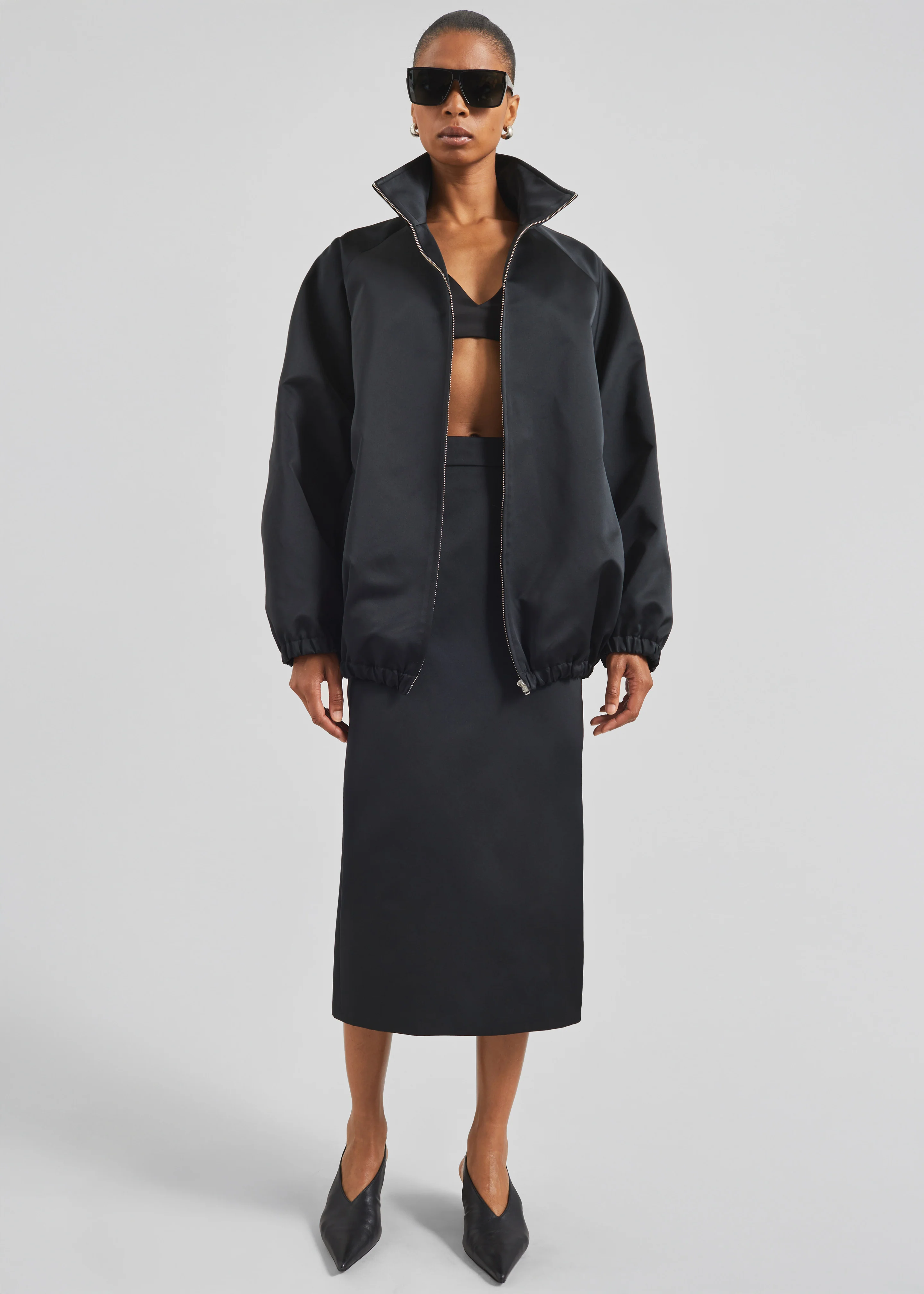 Alrose Satin Midi Skirt - Black - Image 2