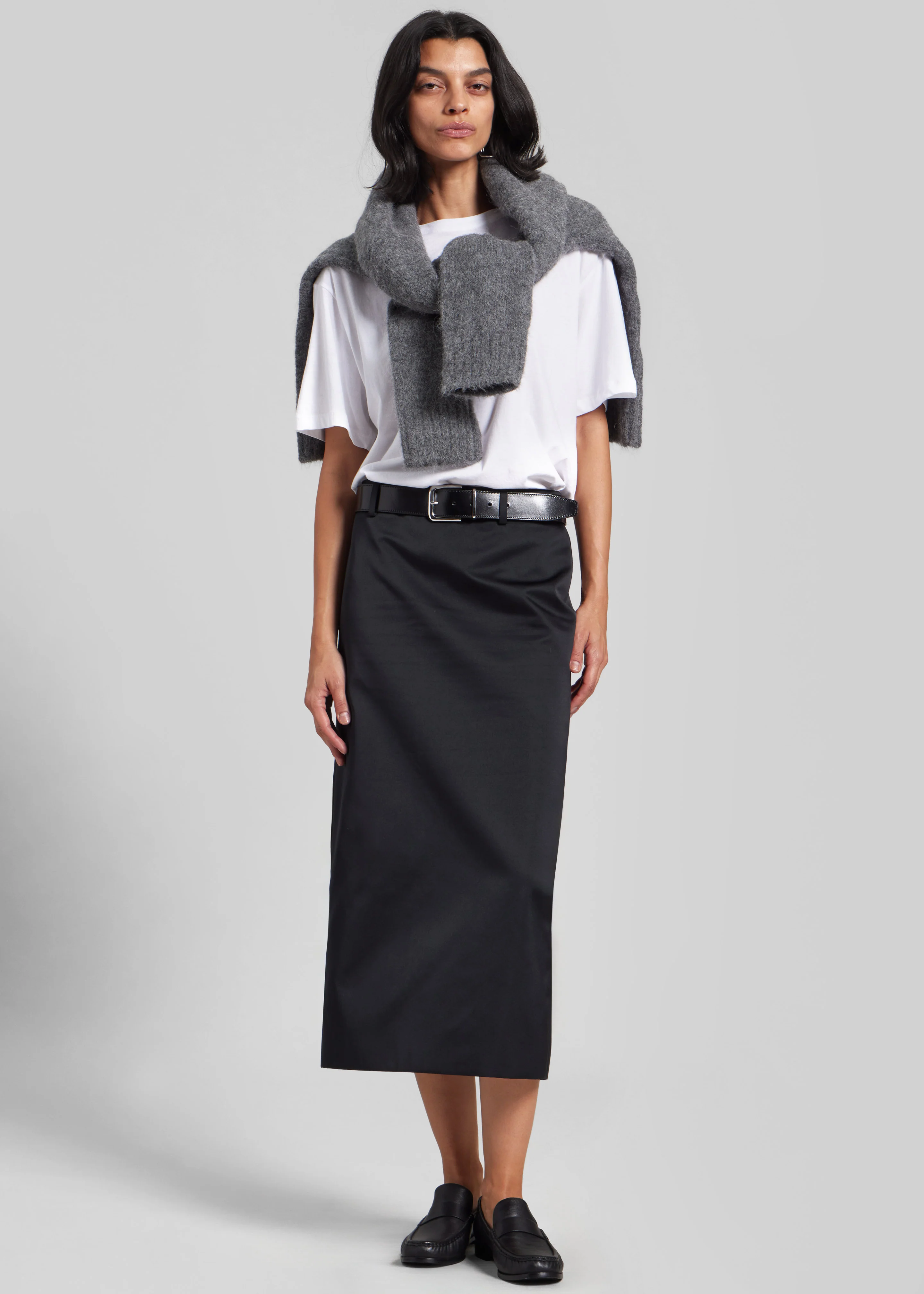 Alrose Satin Midi Skirt - Black - Image 5