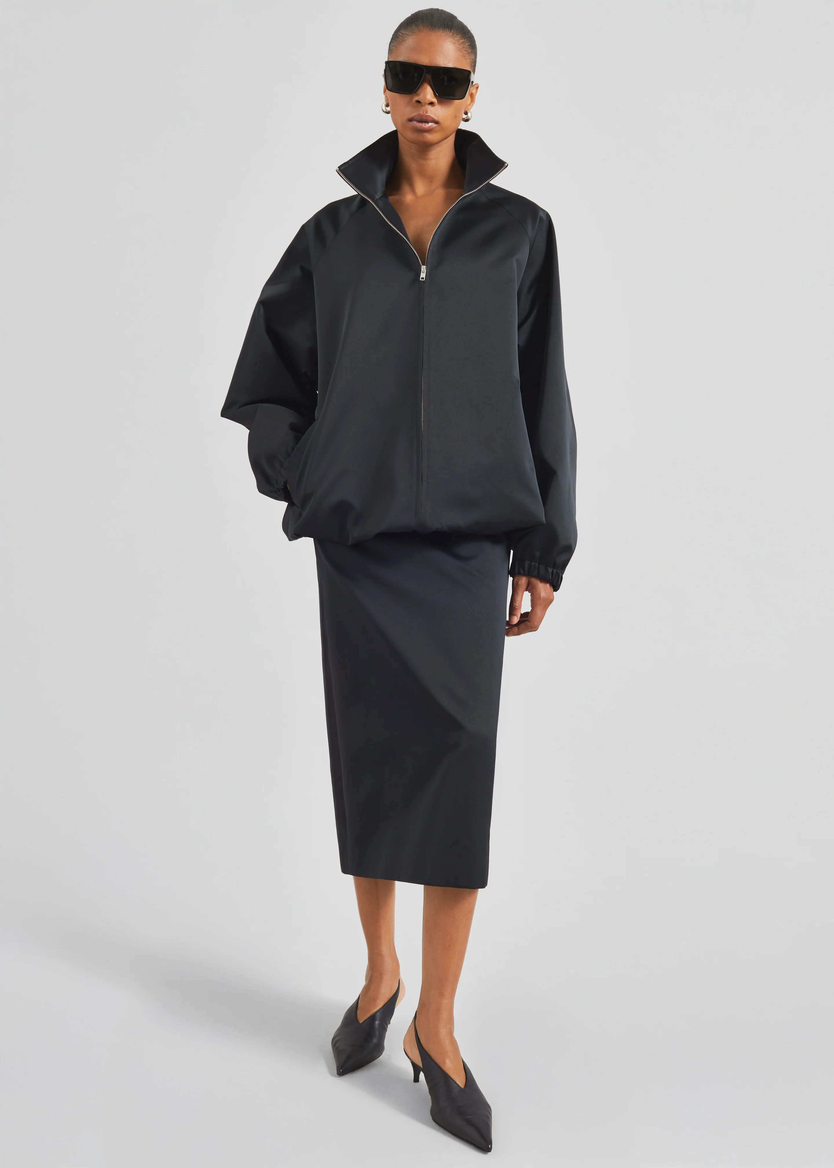 Alrose Satin Midi Skirt - Black - Image 8