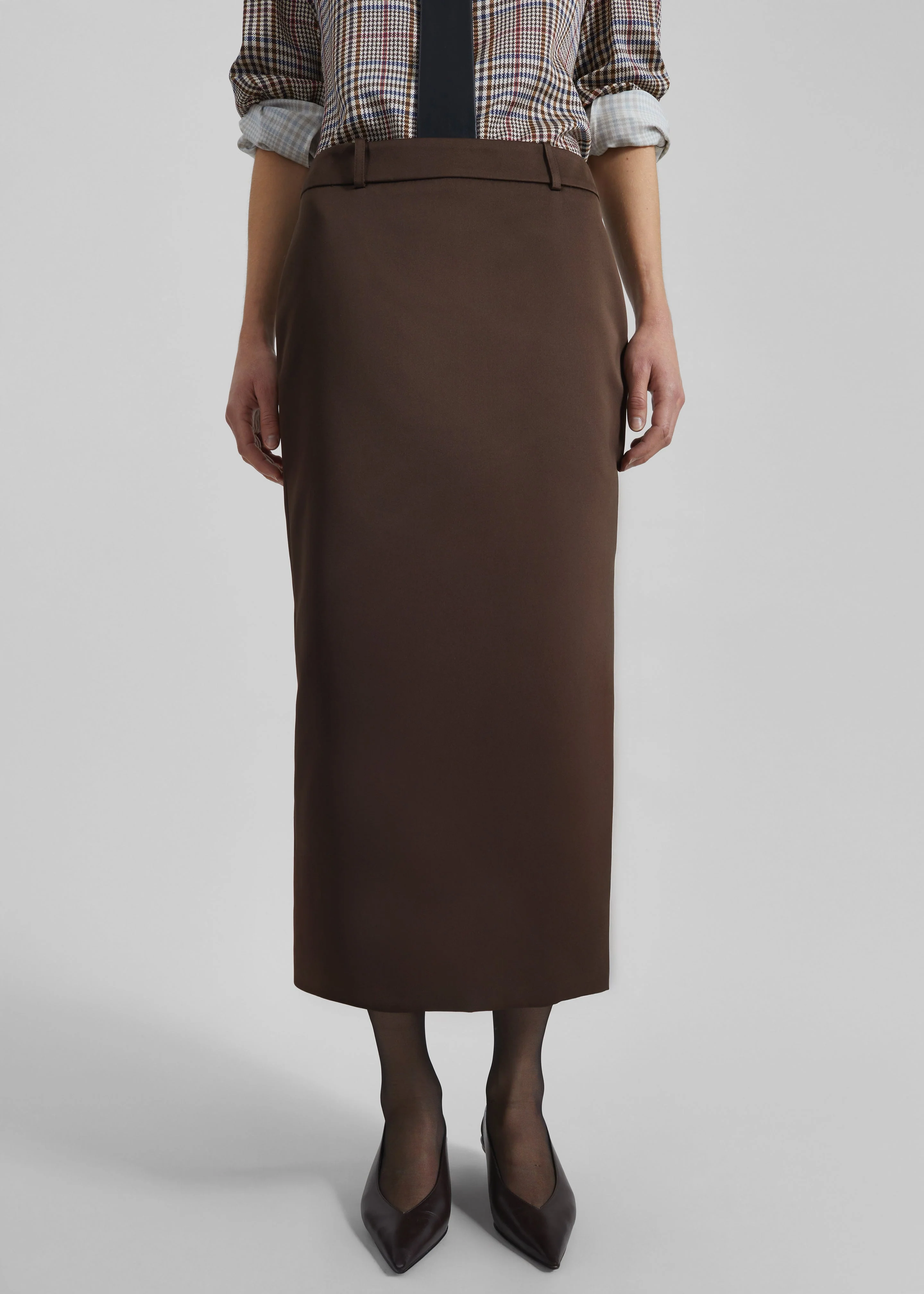 Alrose Satin Midi Skirt - Brown - Image 6