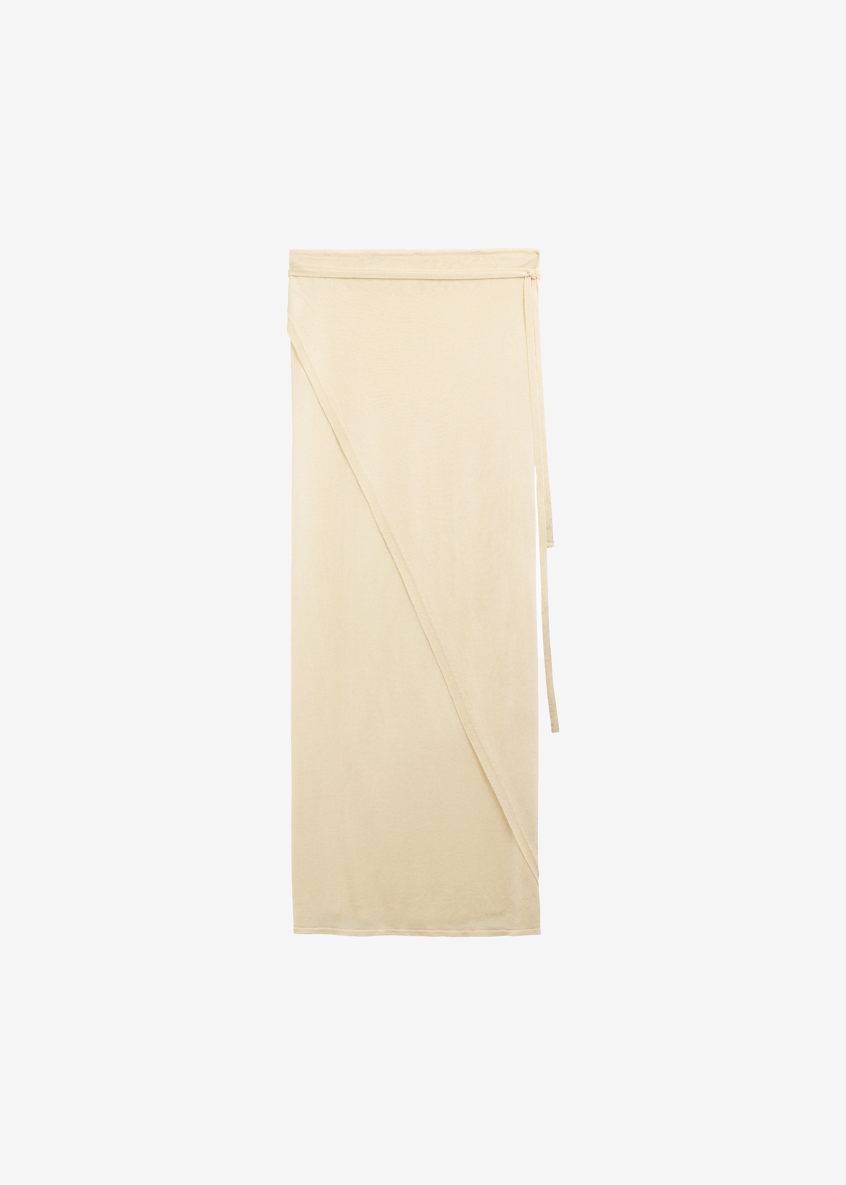 Alsen Thin Knit Wrap Skirt - Pale Yellow - Image 7