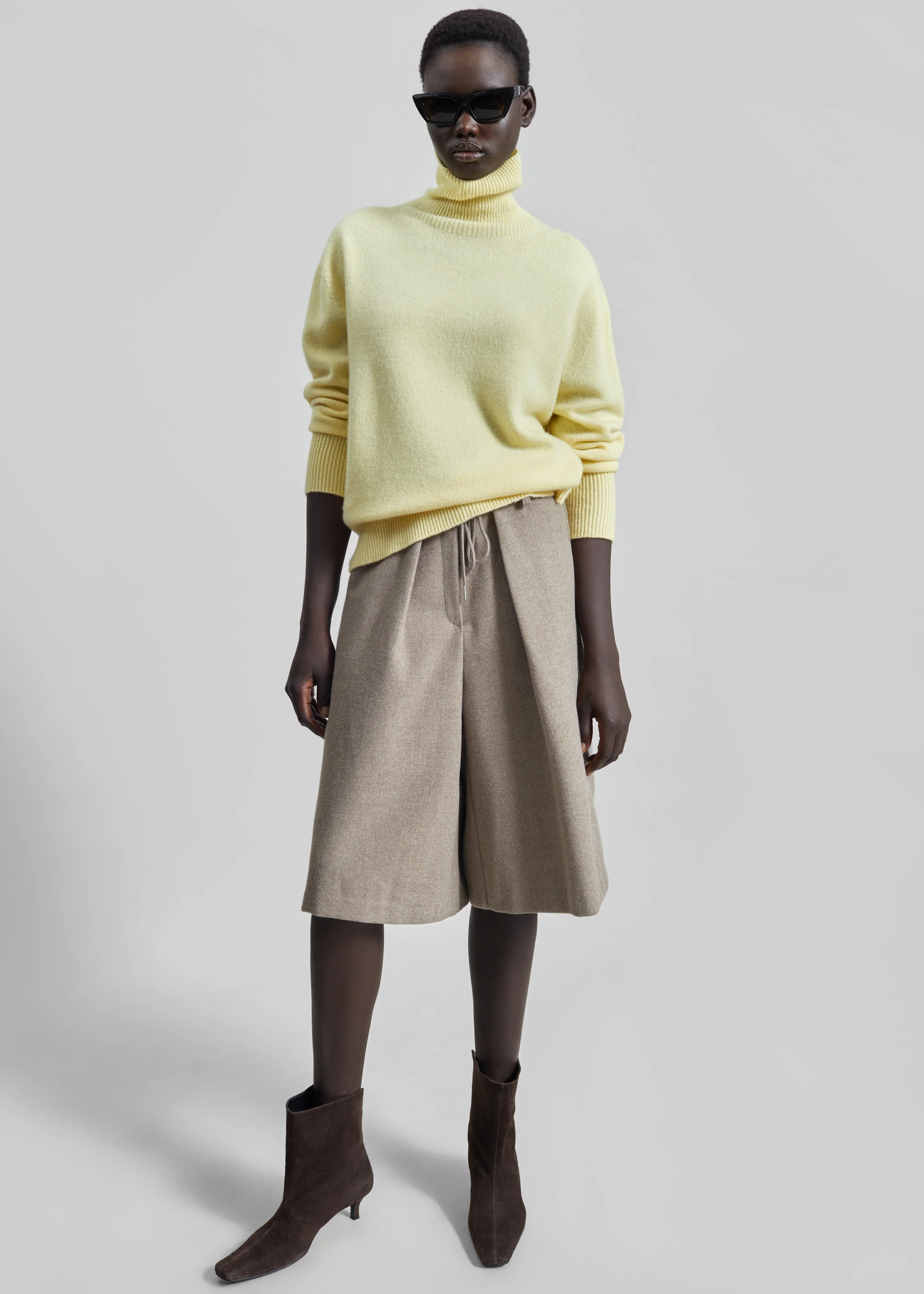 Alster Wool Turtleneck Sweater - Yellow