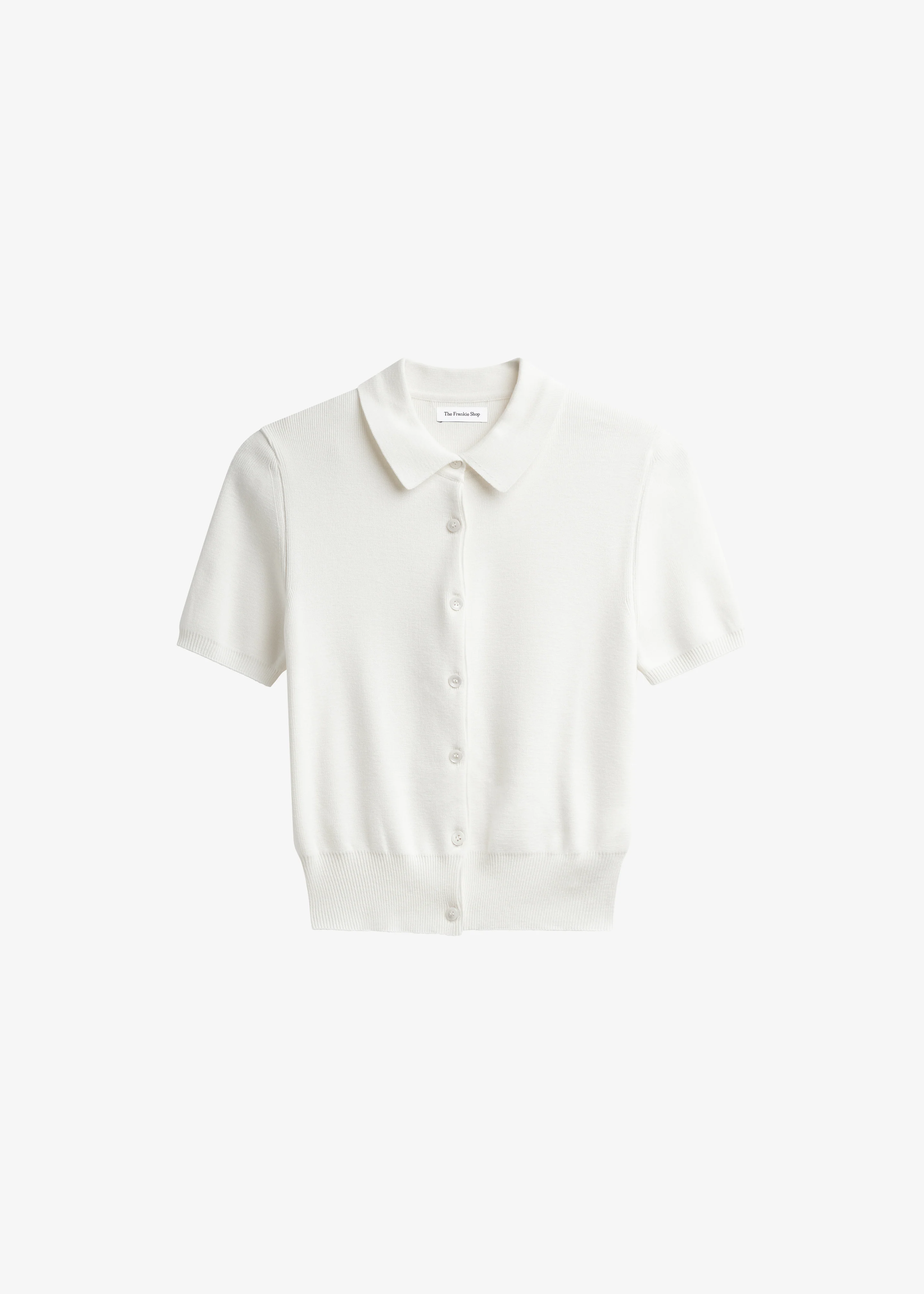 Amelot Knit Short Sleeve Cardigan - White - Image 9
