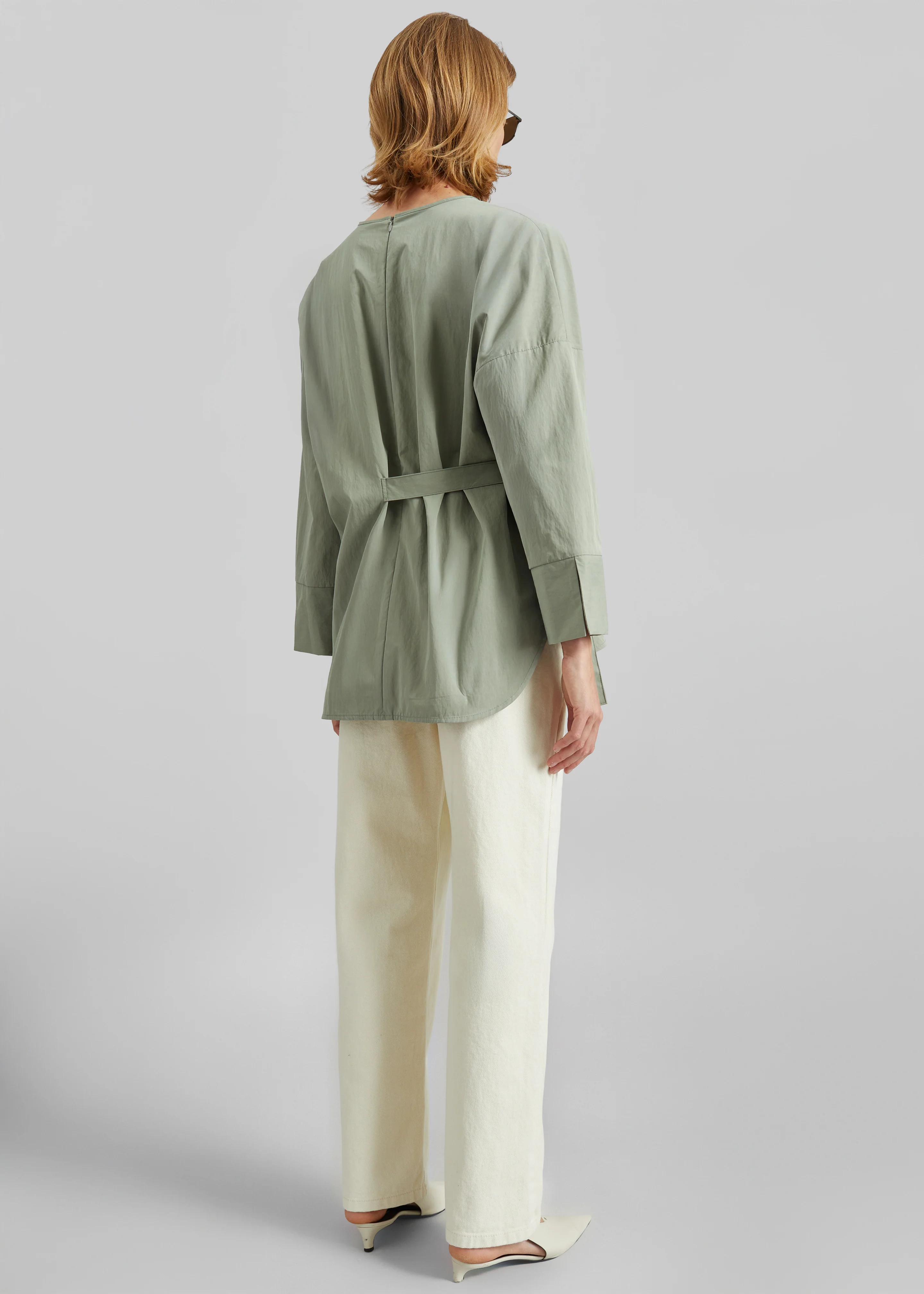 Ames Belted Top - Sage - Image 8