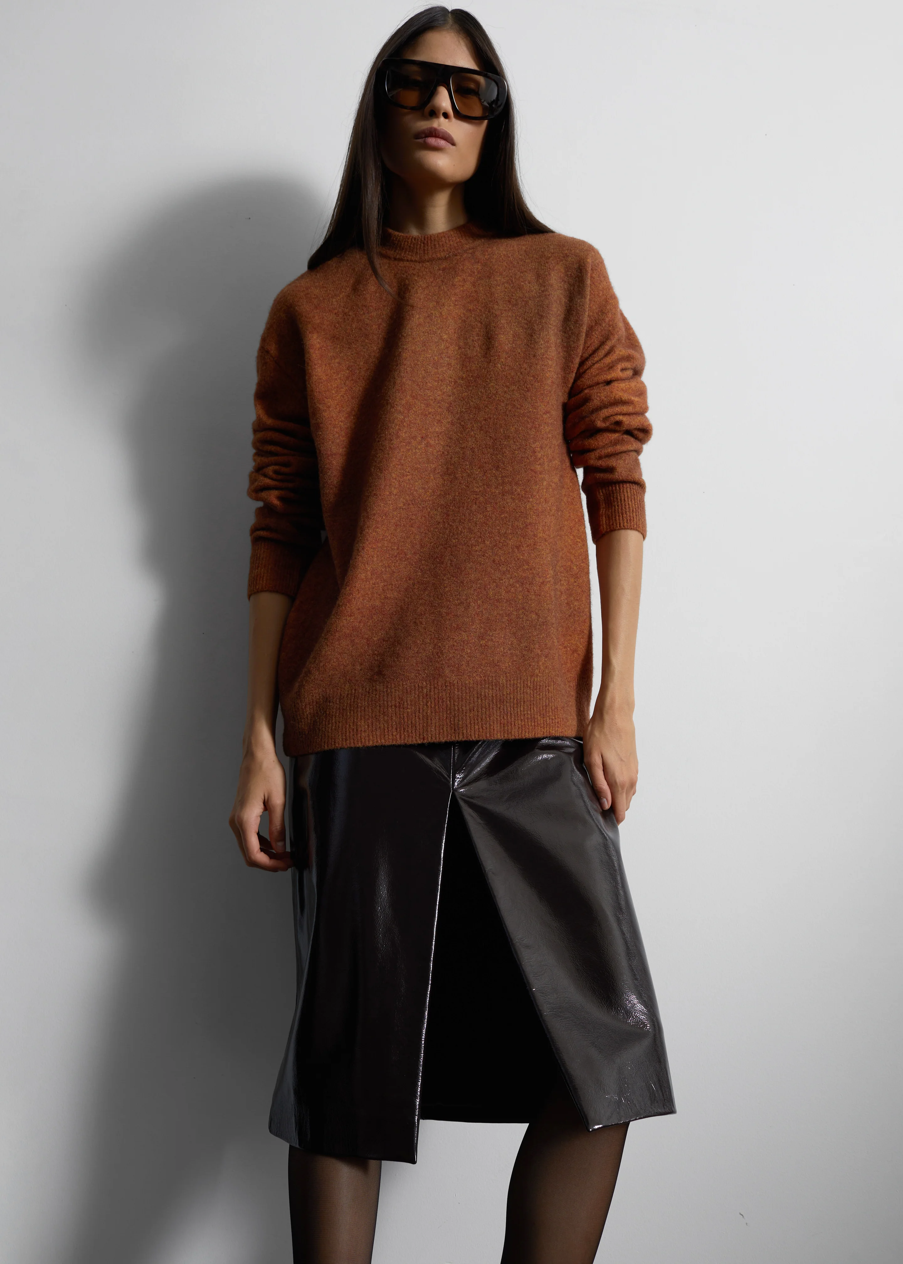 Amish Supplies Oversized Crewneck Sweater - Brown - Image 2
