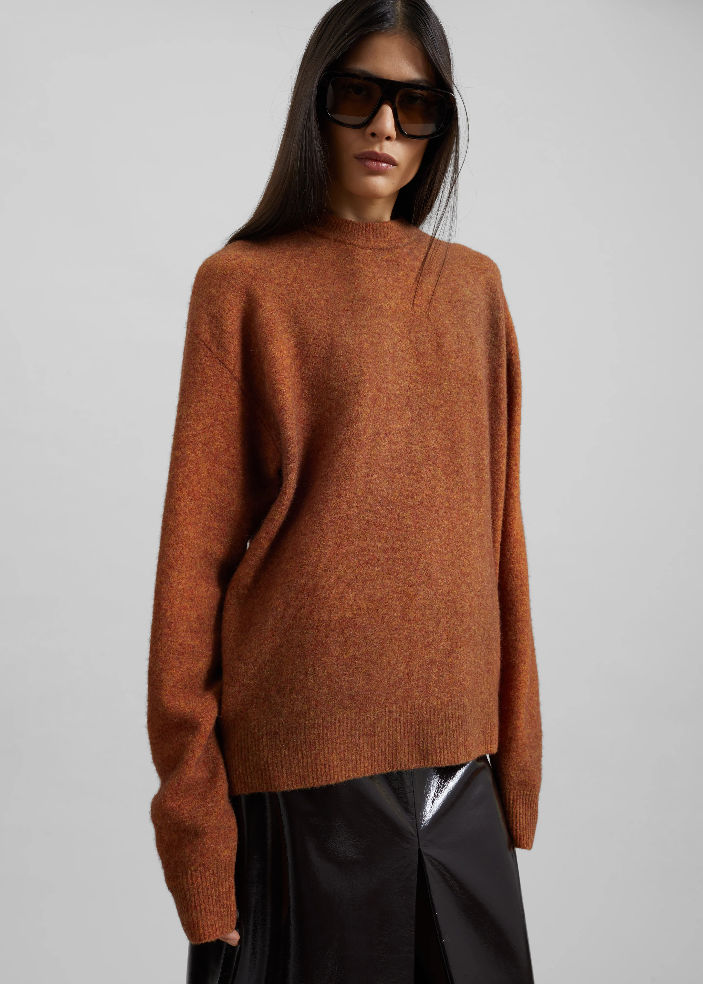 Amish Supplies Oversized Crewneck Sweater - Brown - Image 3
