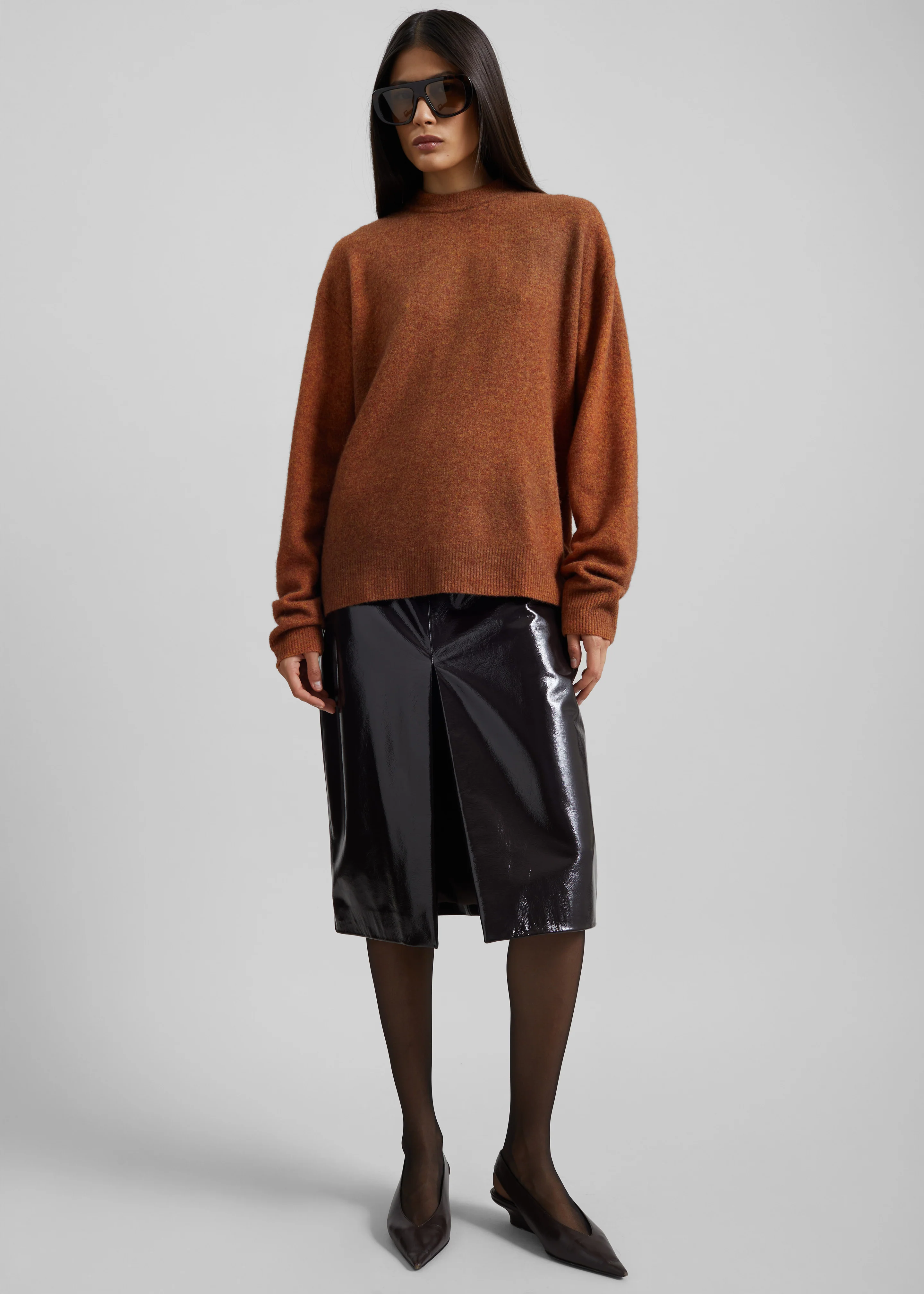 Amish Supplies Oversized Crewneck Sweater - Brown - Image 5