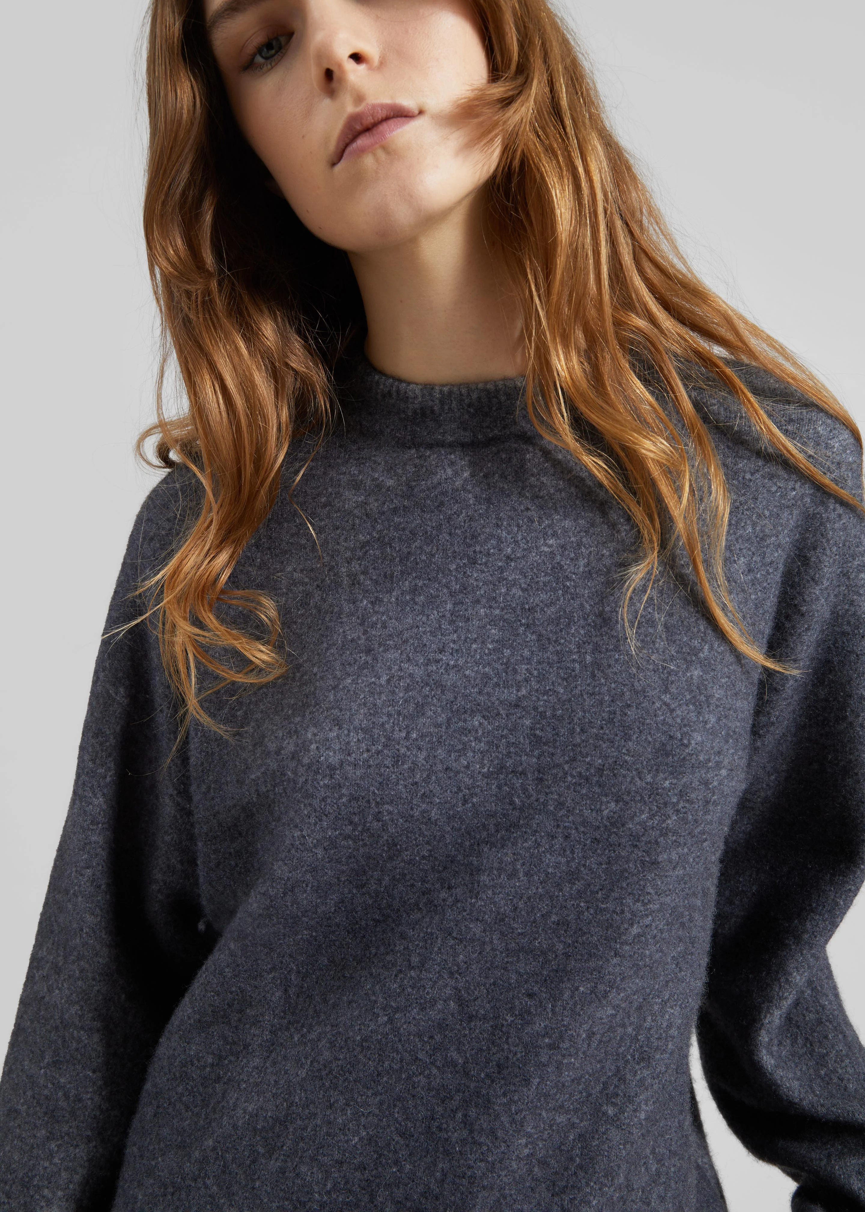 Amish Supplies Oversized Crewneck Sweater - Grey - Image 3