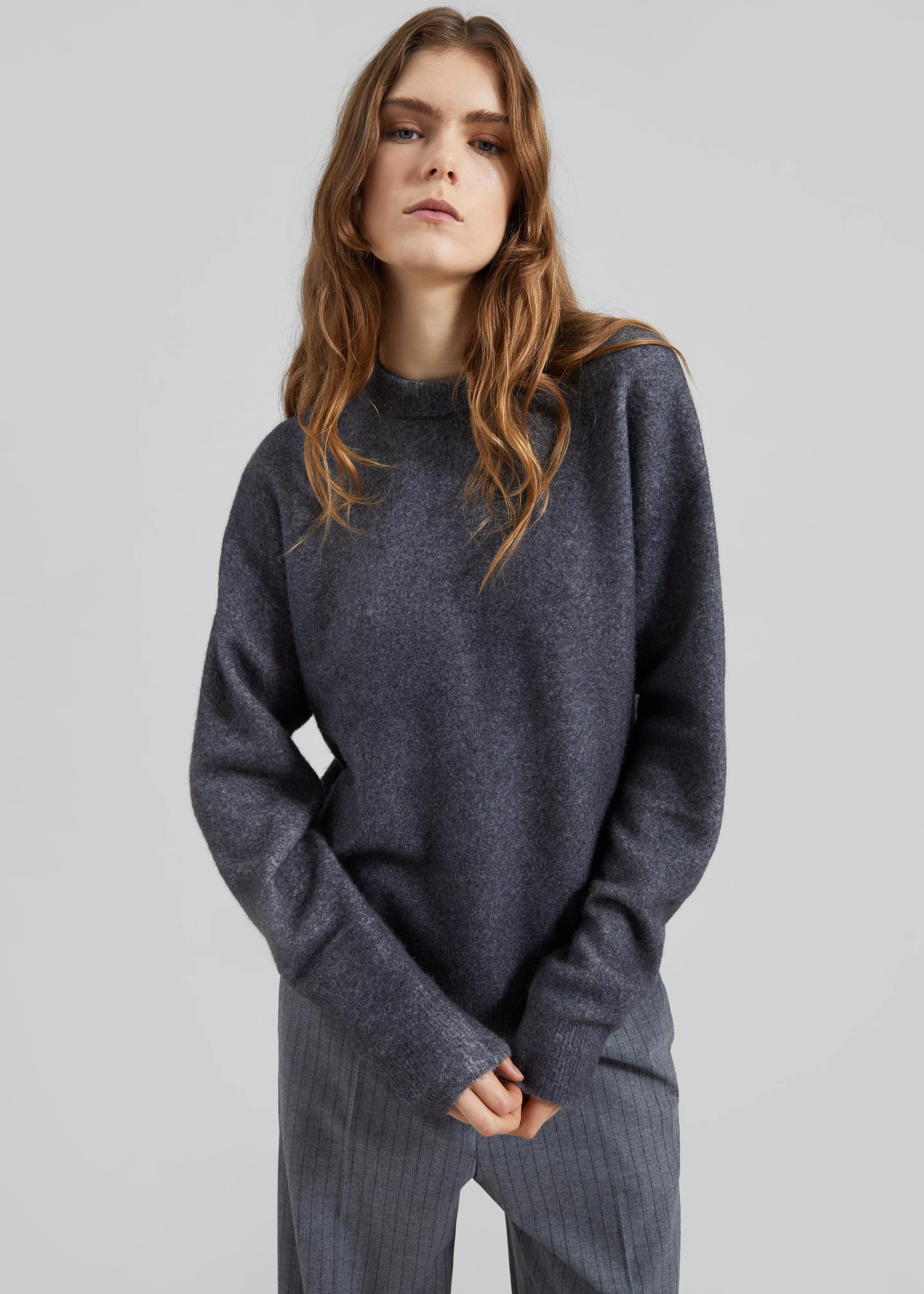 Amish Supplies Oversized Crewneck Sweater - Grey - Image 4