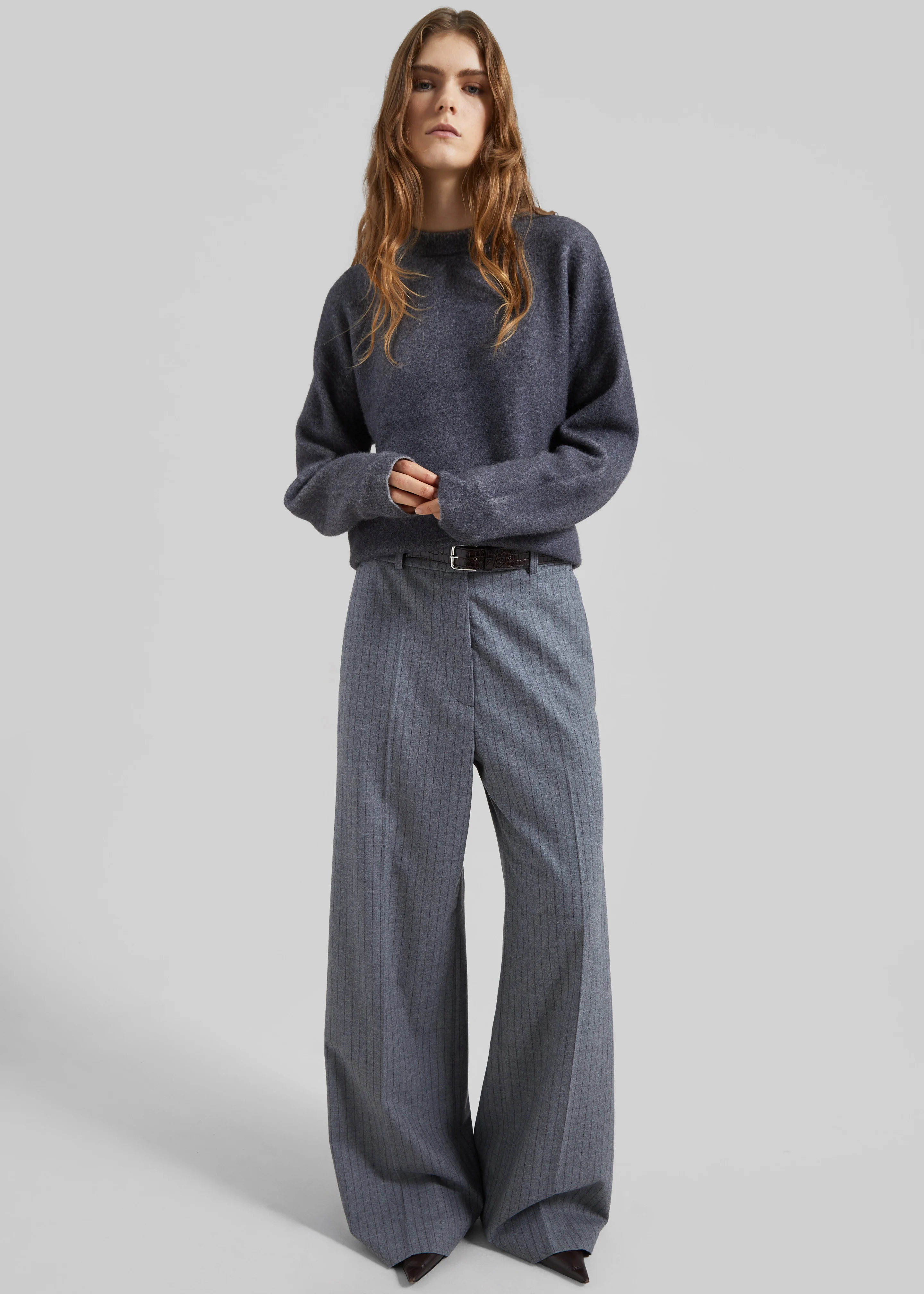 Amish Supplies Oversized Crewneck Sweater - Grey - Image 5