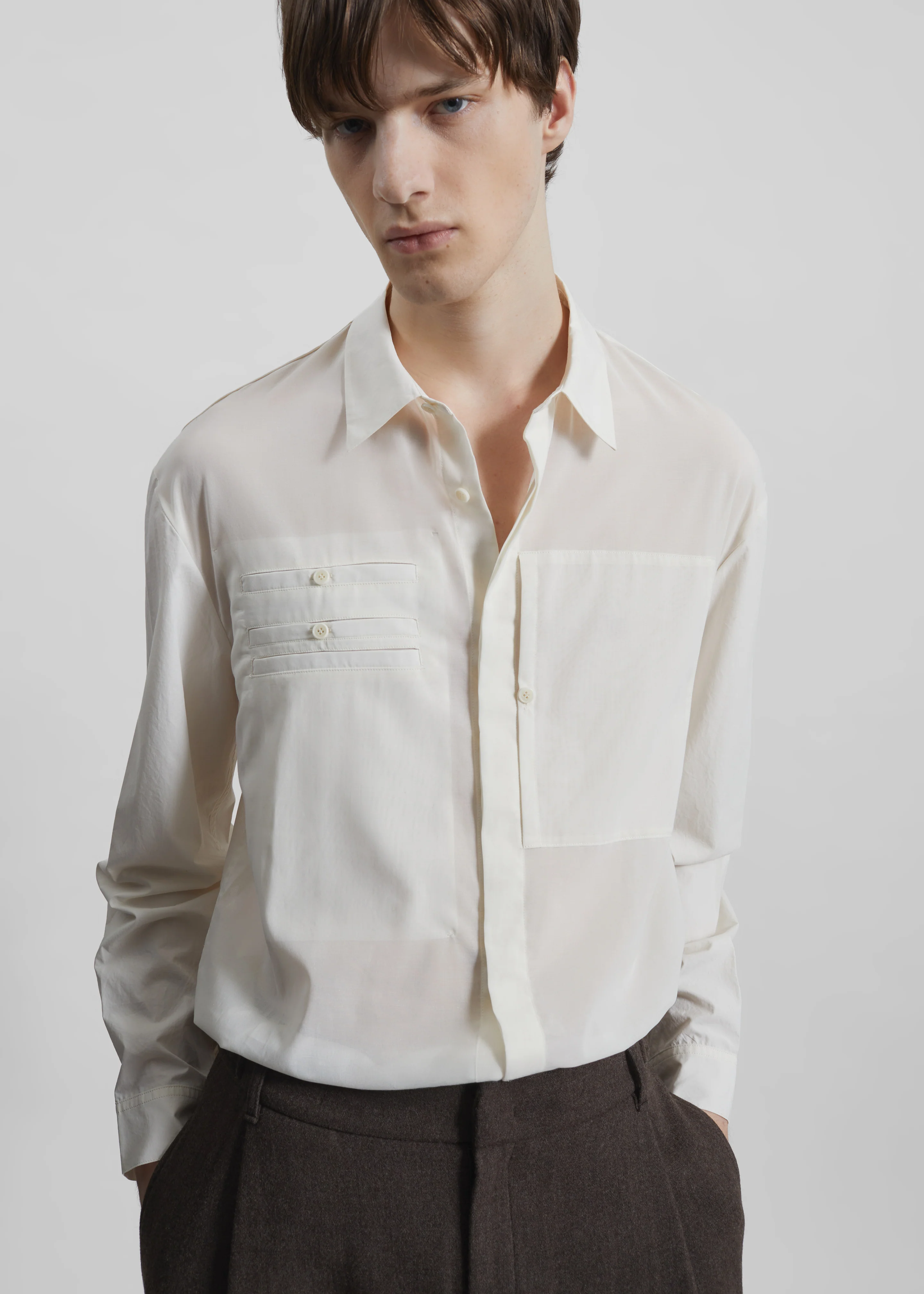 Amomento Drawer Pocket Shirt - Ivory - Image 2