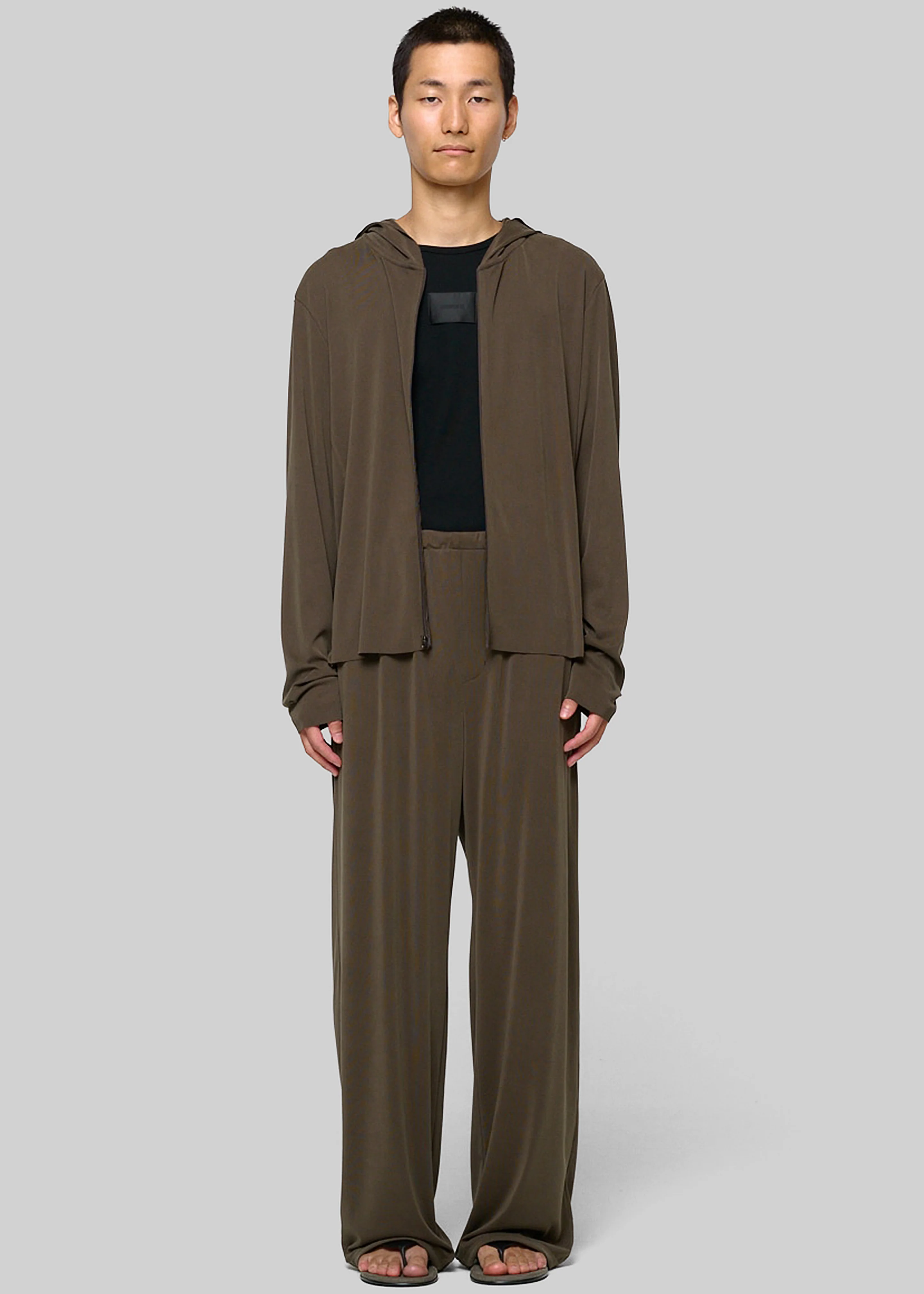 Amomento Jersey Hooded Jumper - Brown - Image 3