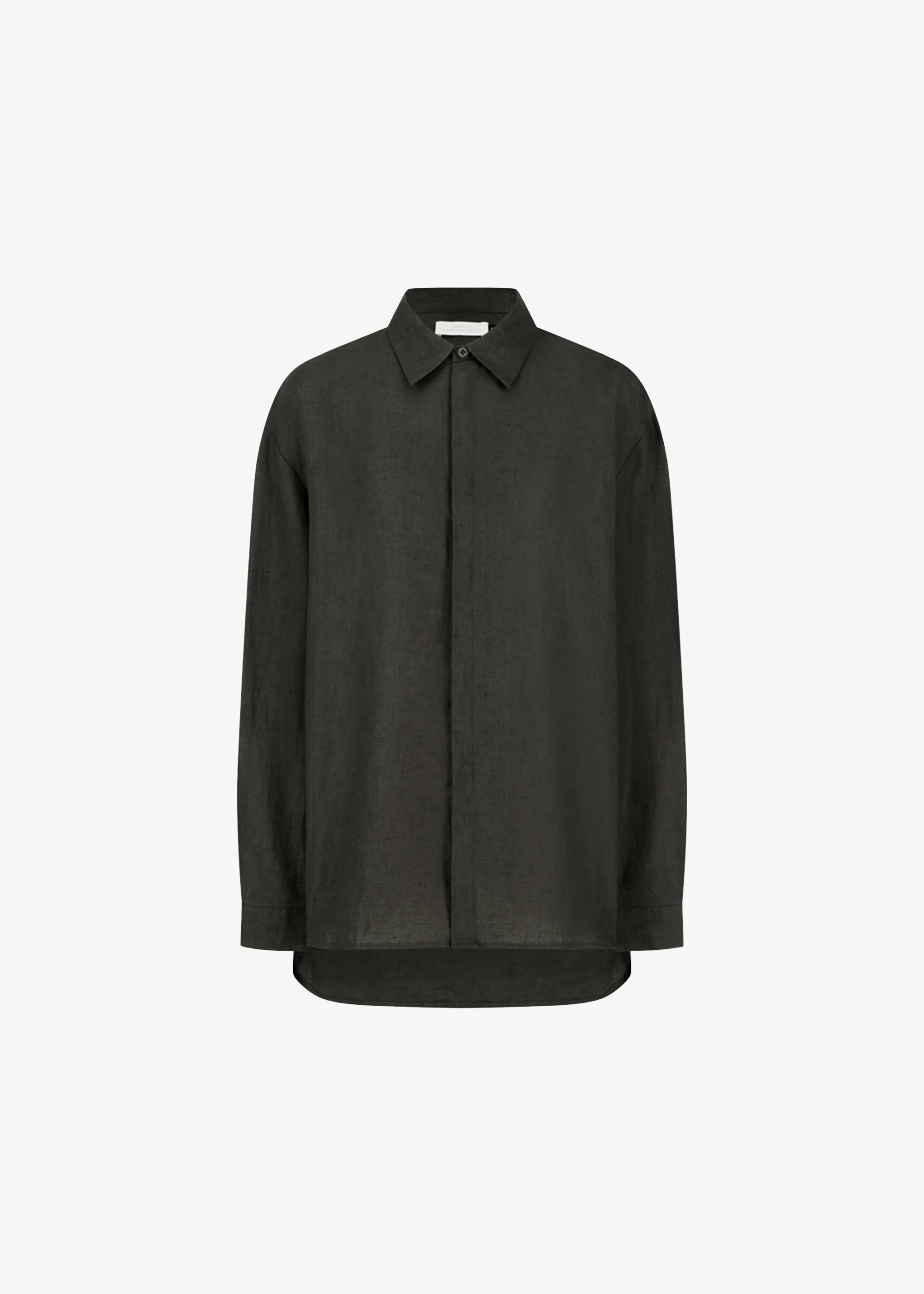 Amomento Linen Oversized Shirt - Khaki Grey - Image 9