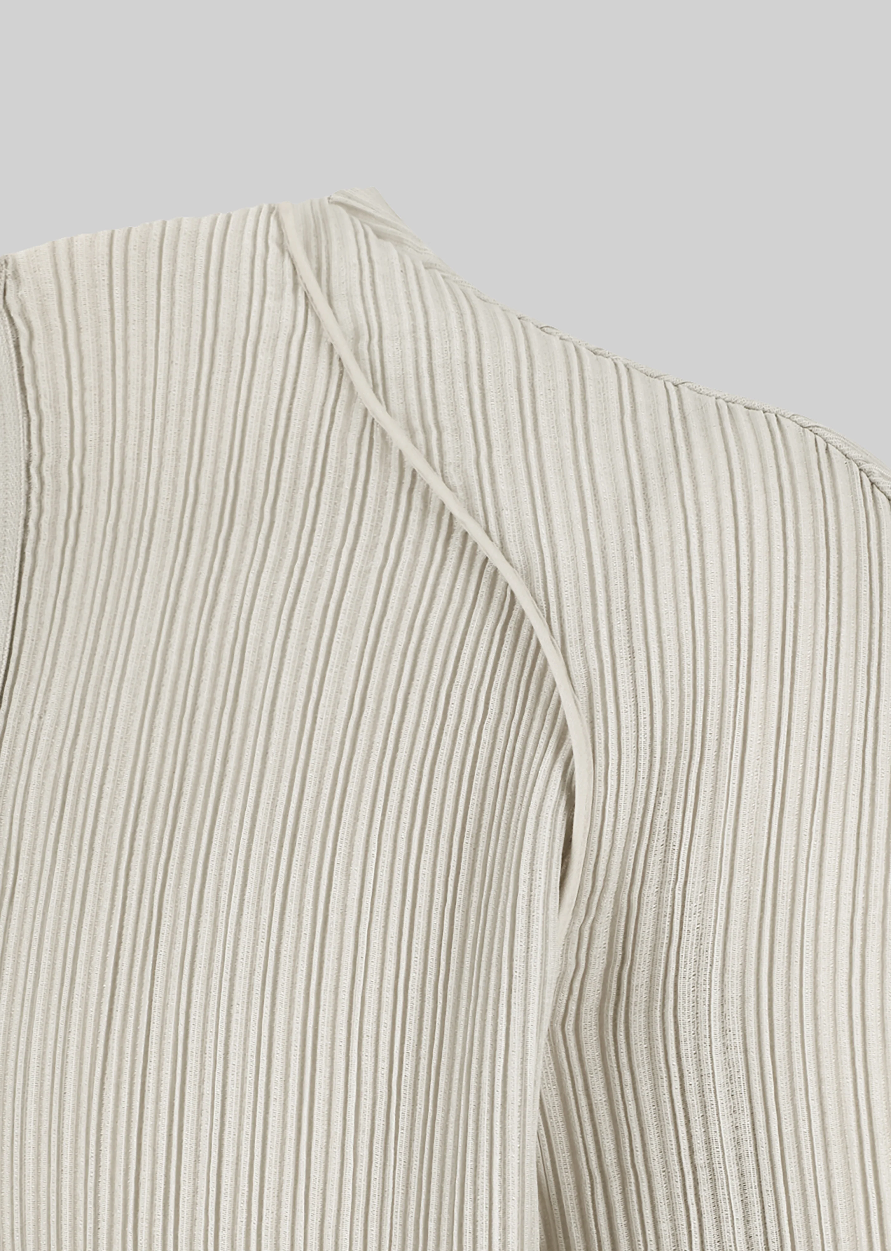 Amomento Pleats Zip Up Jumper - Beige - Image 5