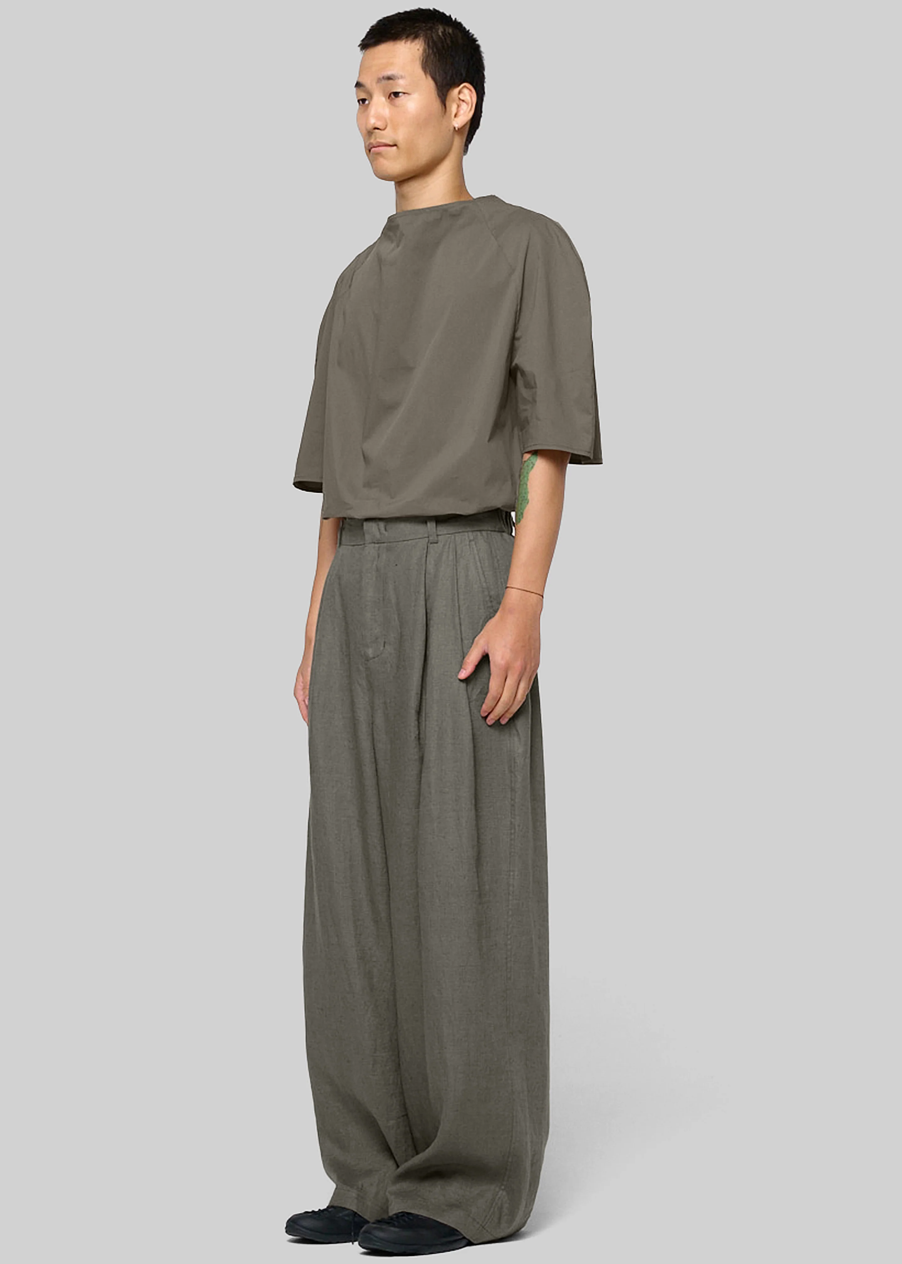 Amomento Raglan Cowl Neck Top - Khaki - Image 2
