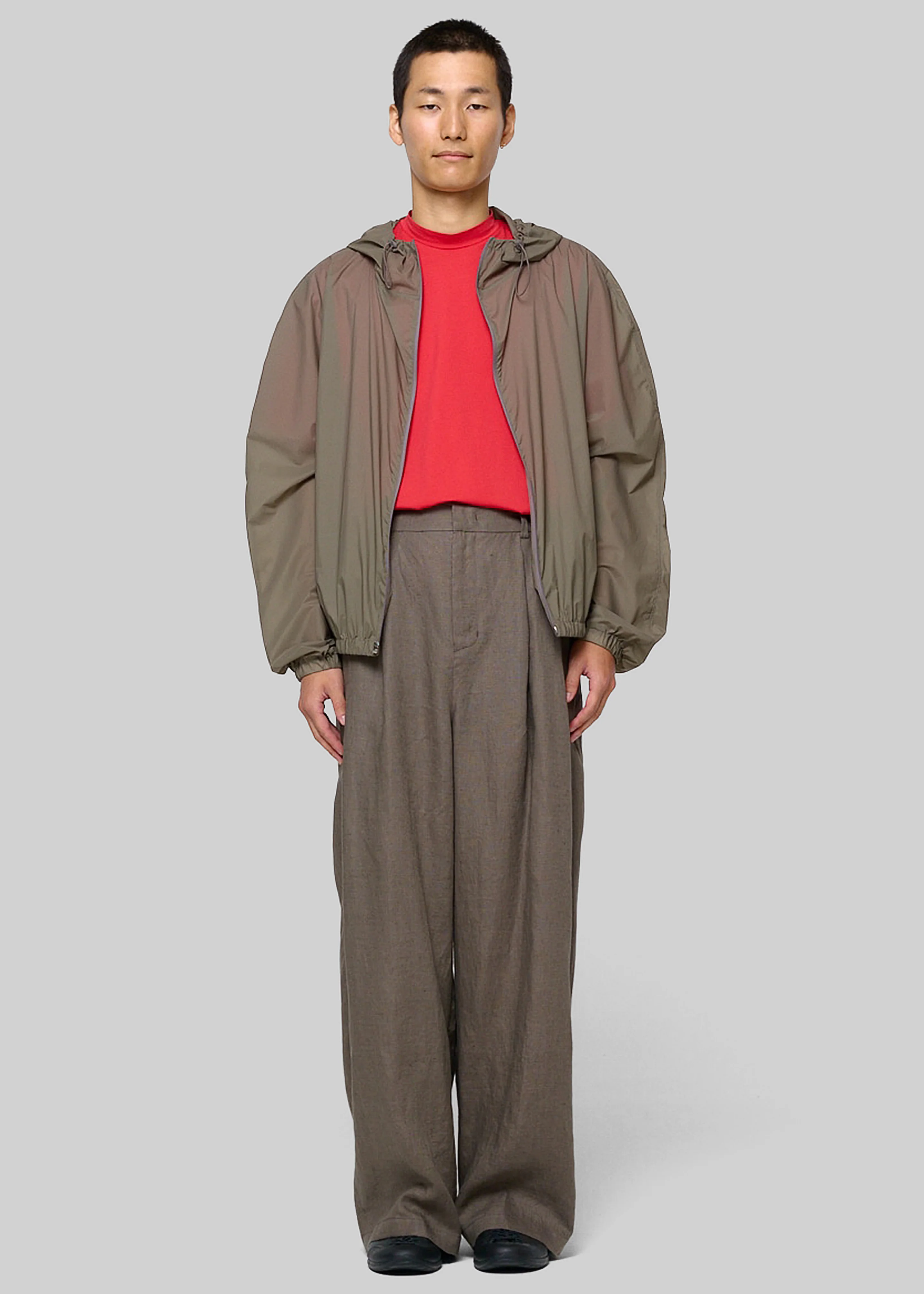 Amomento Raglan Hooded Jumper - Khaki - Image 2