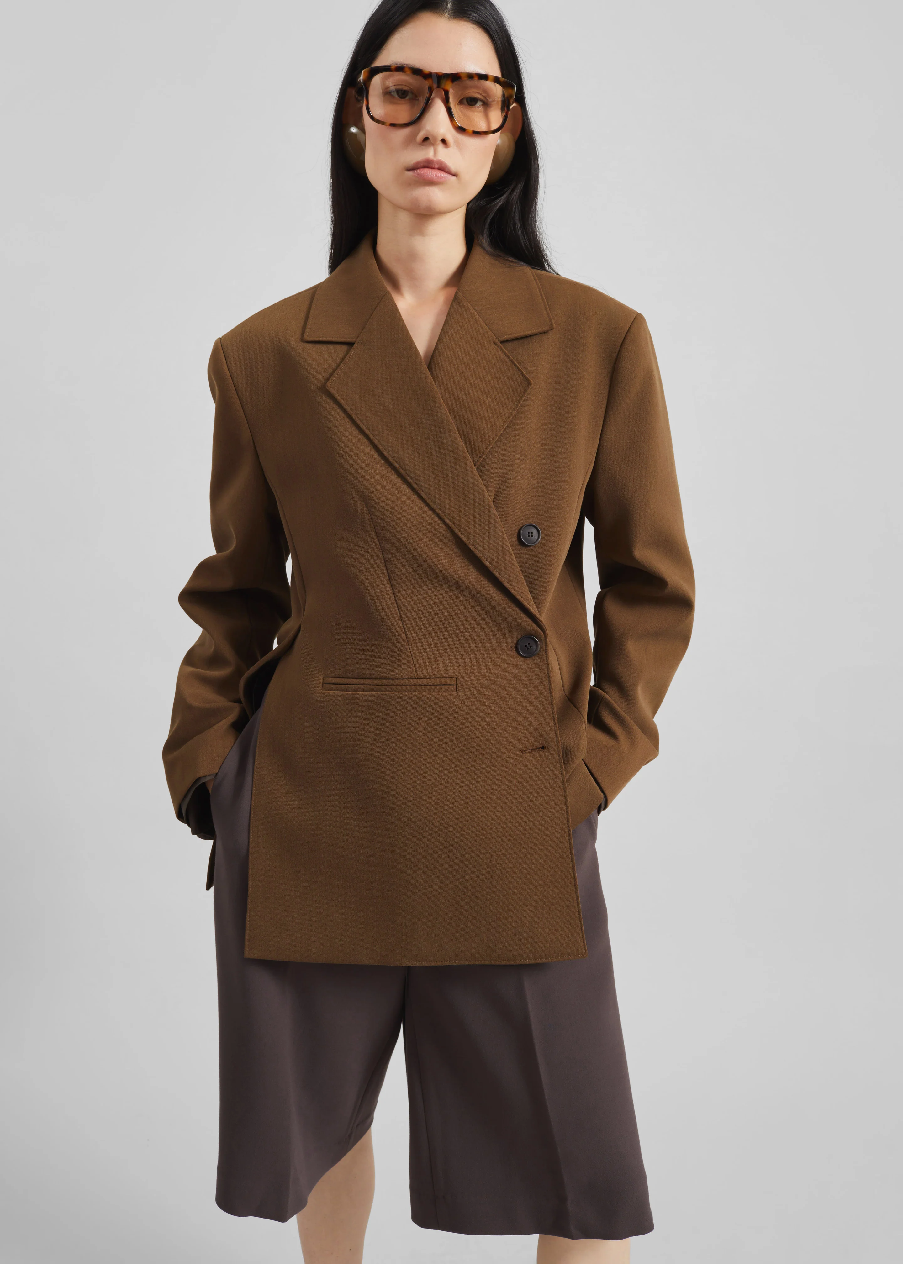 Antwerp Wrap Blazer - Brown - Image 2
