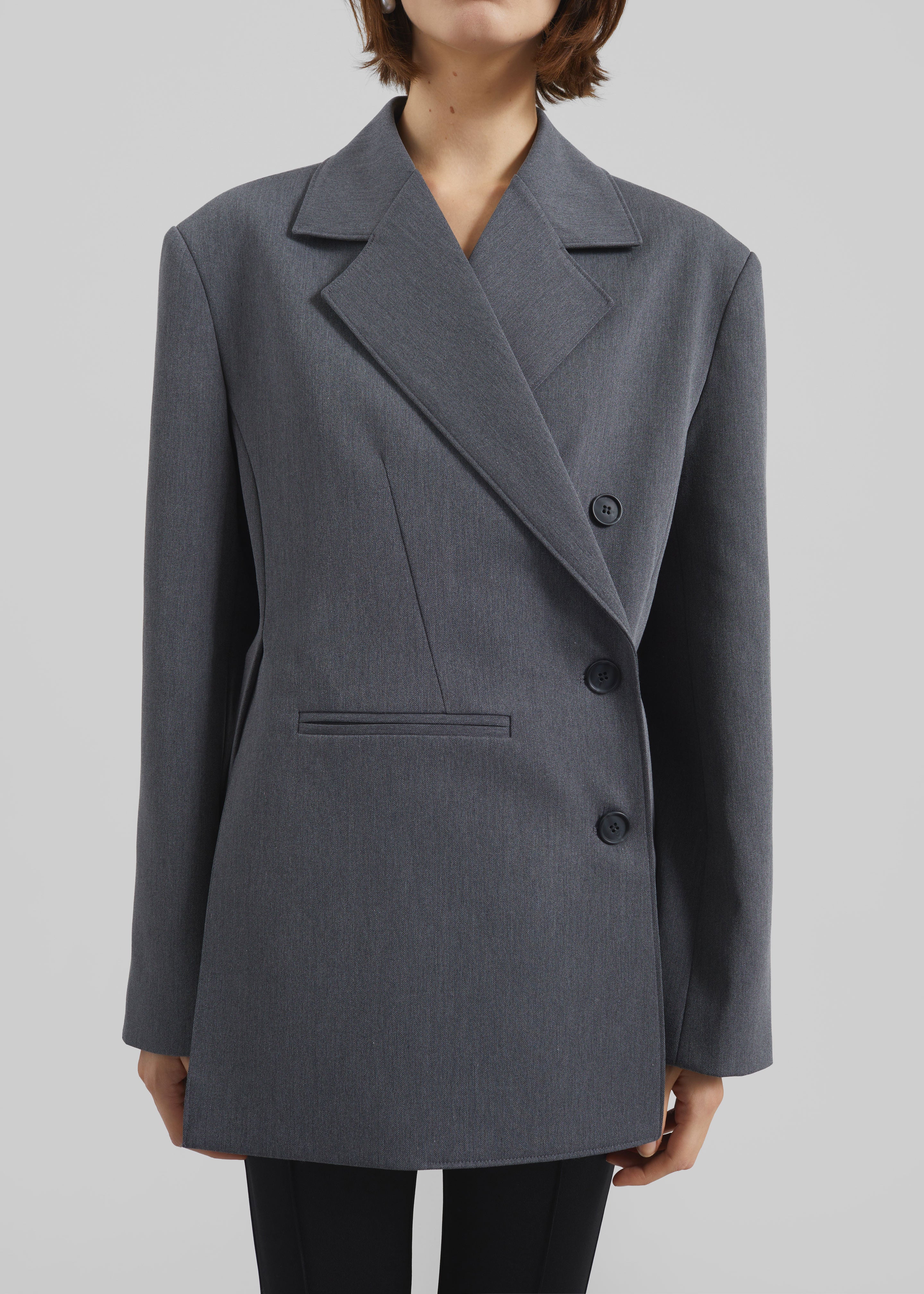 Antwerp Wrap Blazer - Grey - Image 4