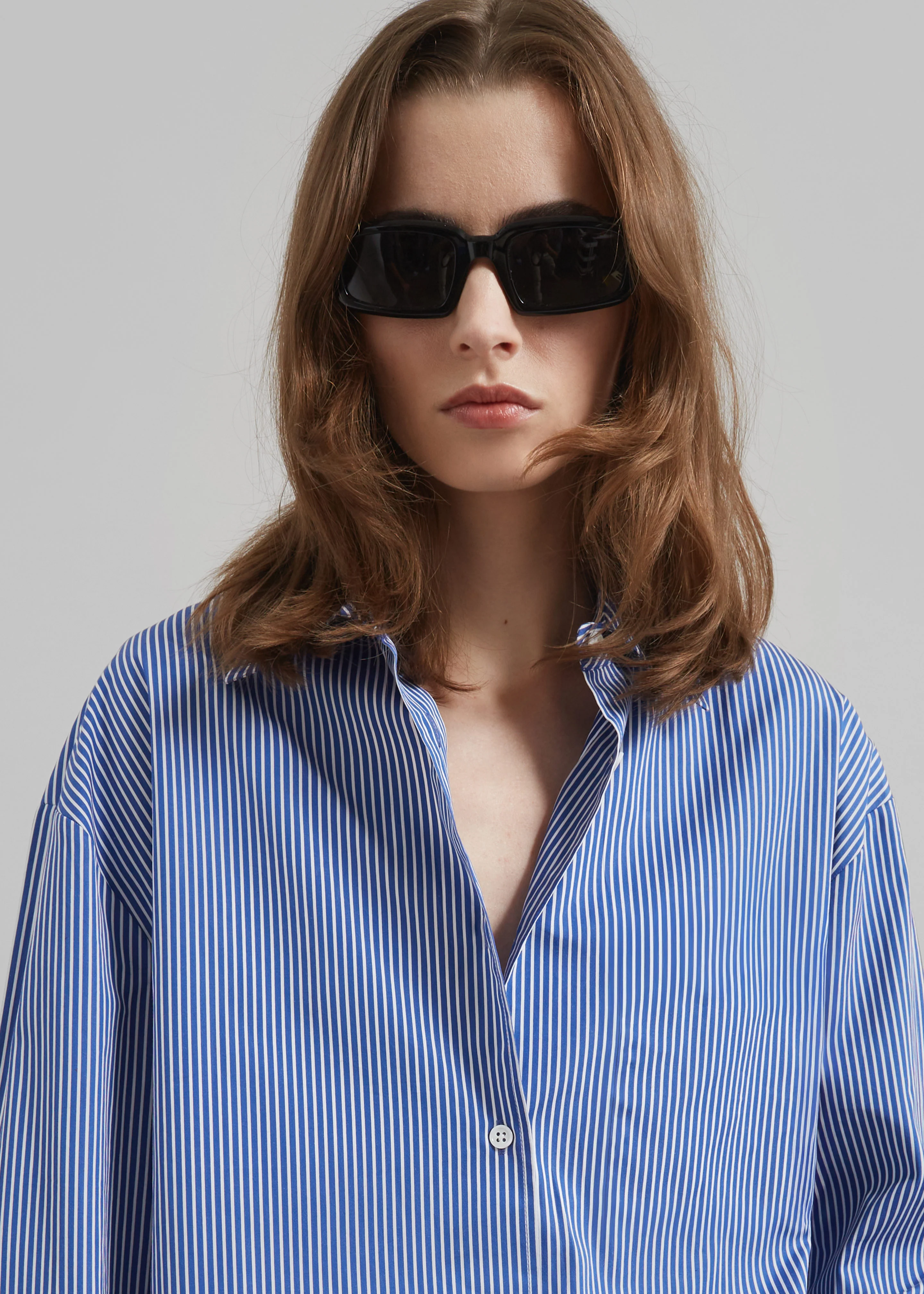 Anvers Striped Cotton Button Up Shirt - Blue/White Stripe - Image 3