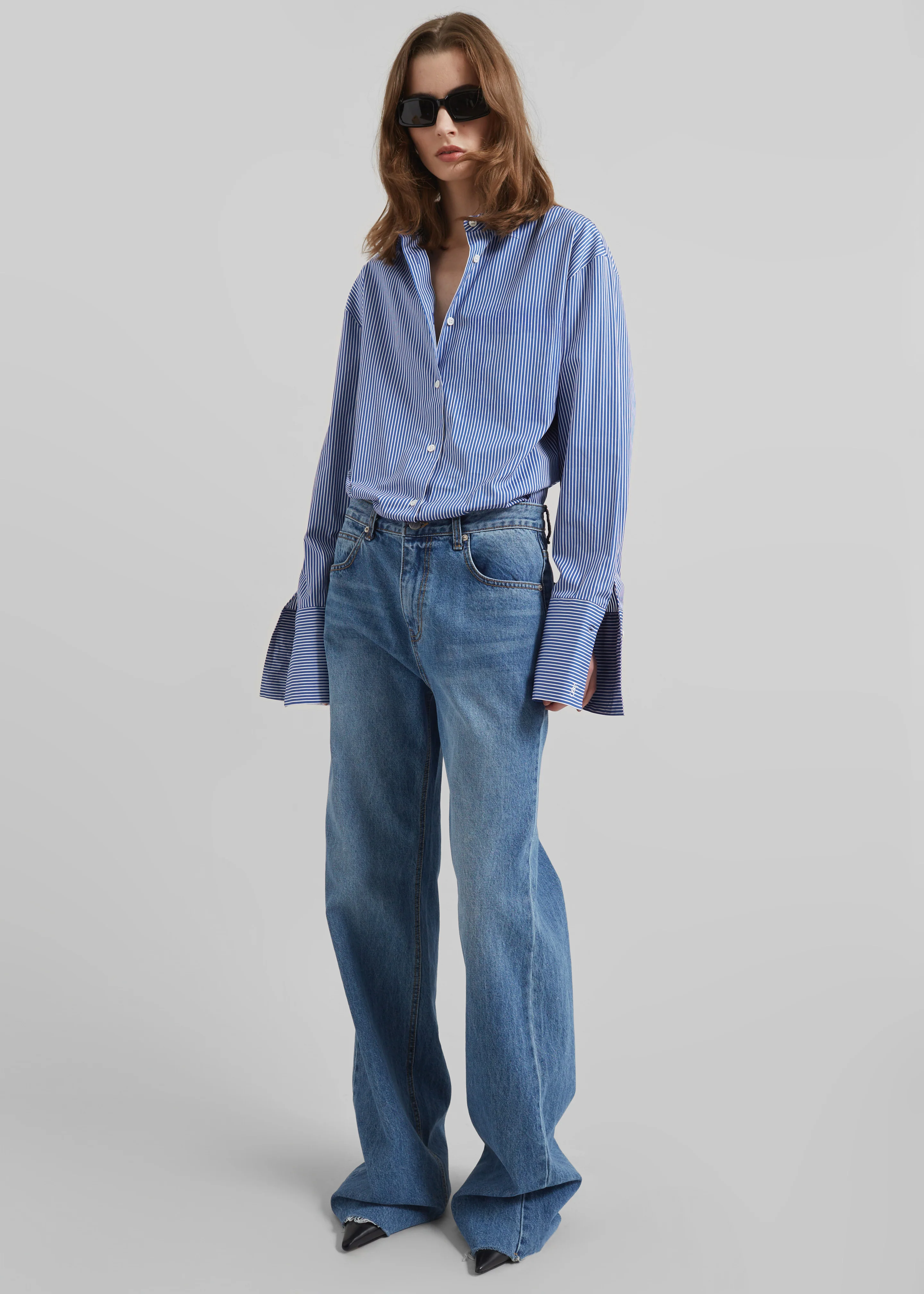 Anvers Striped Cotton Button Up Shirt - Blue/White Stripe - Image 4