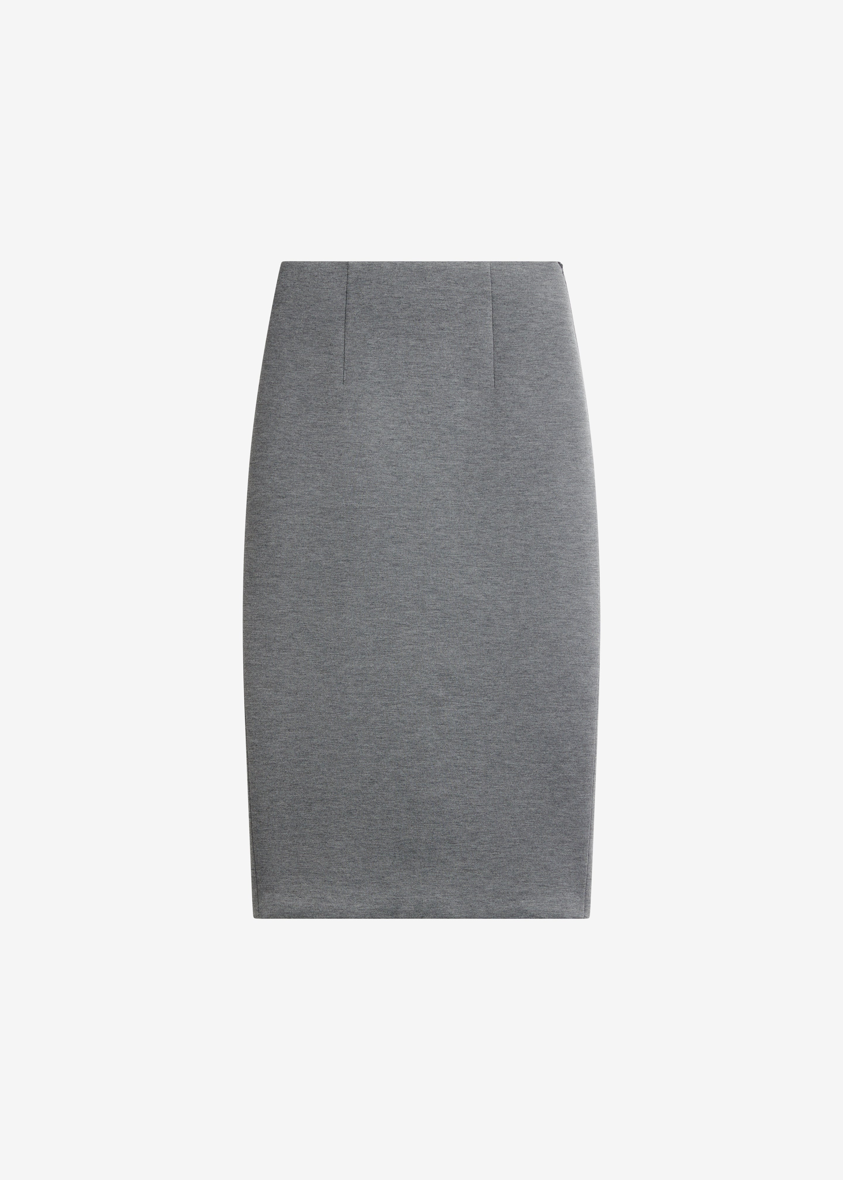 Anya Neoprene Midi Skirt - Grey Melange - Image 6