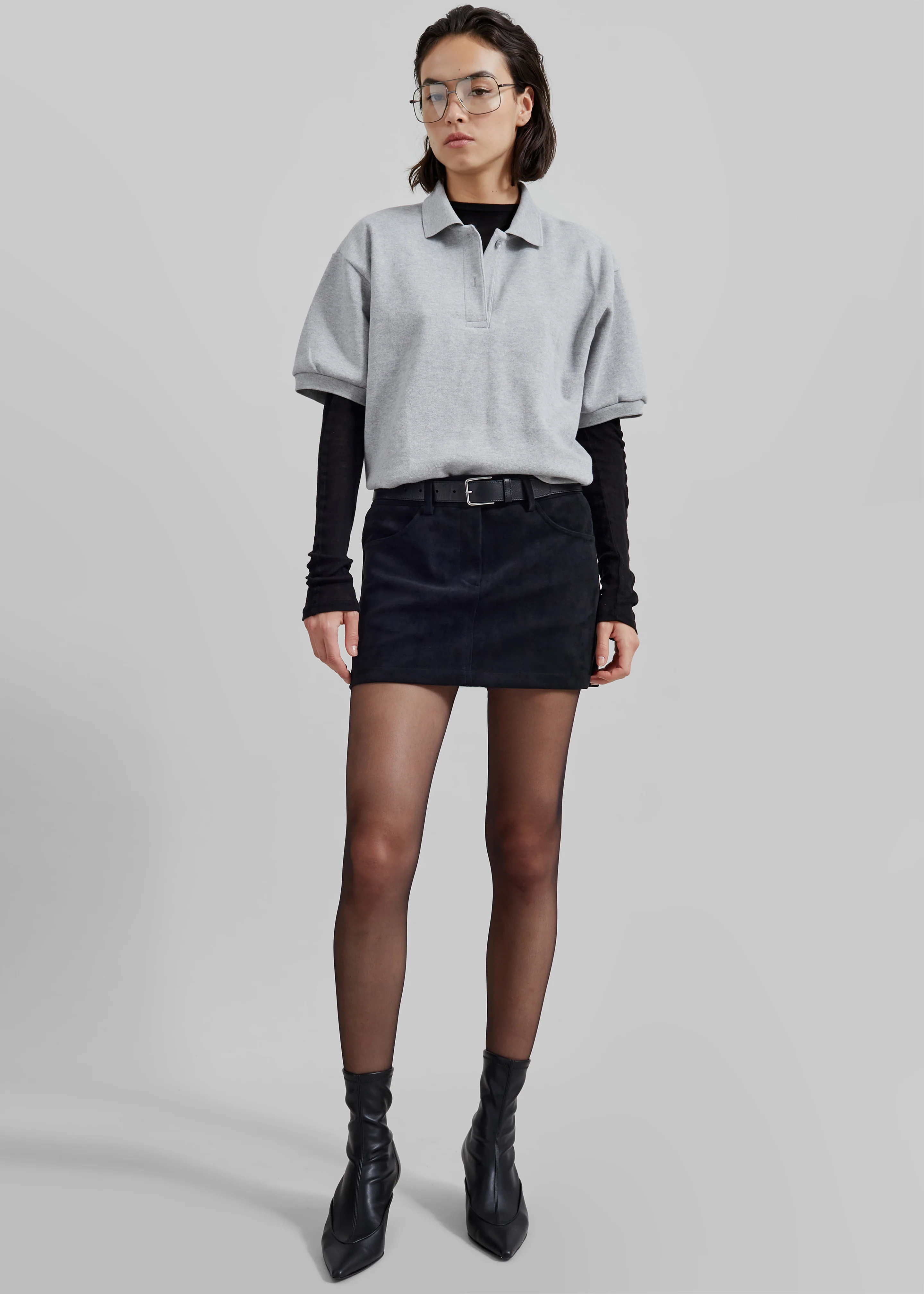 Arda Crop Polo - Grey - Image 4