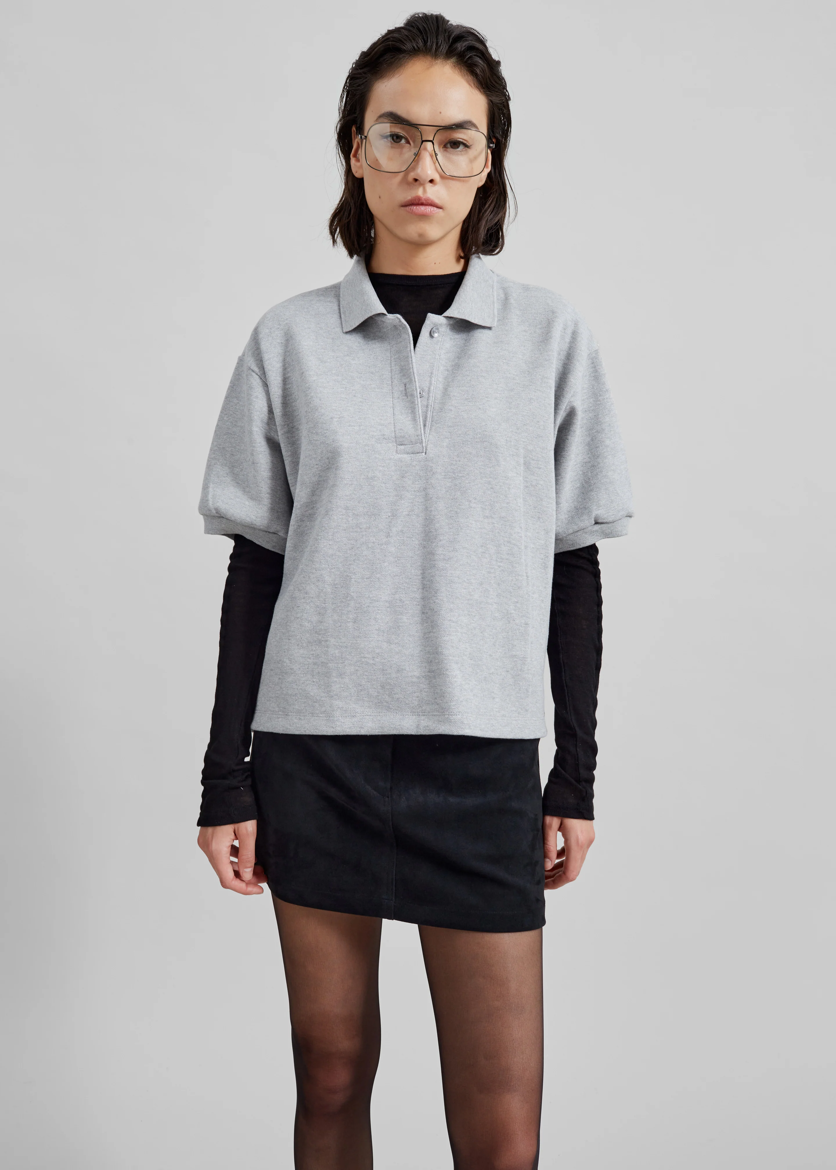 Arda Crop Polo - Grey - Image 8