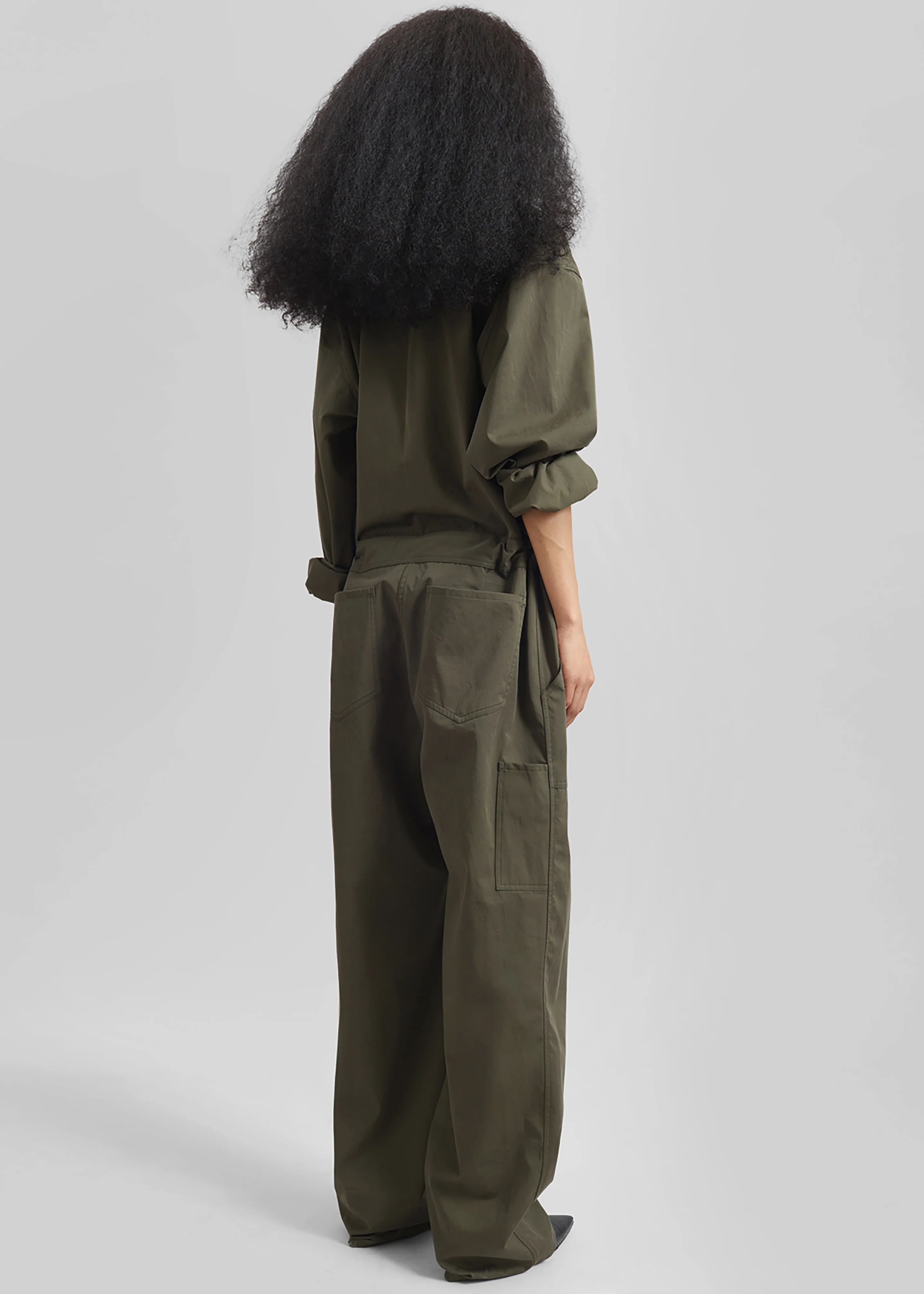 Ardea Cotton Utility Jumpsuit - Dark Olive - Image 6