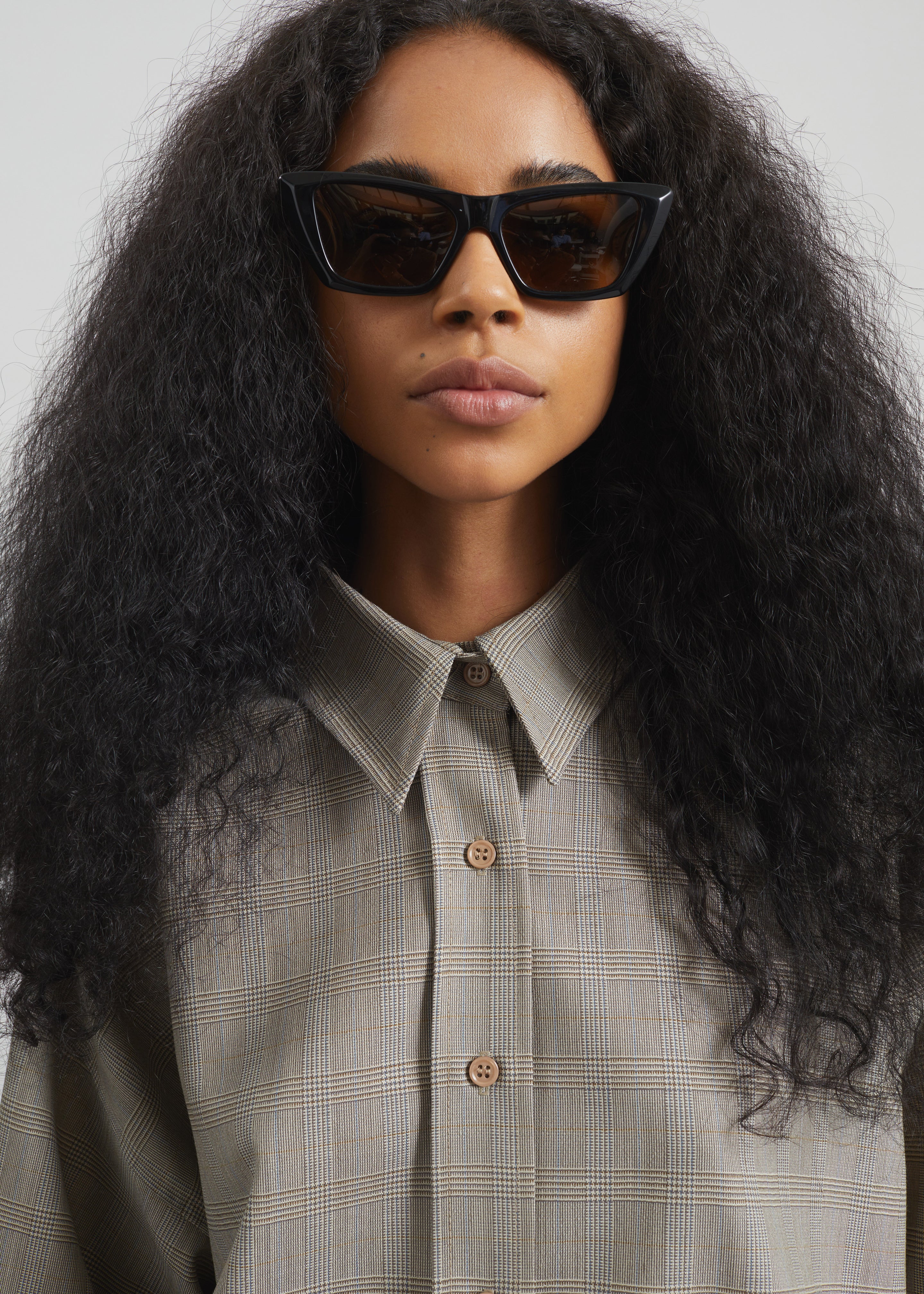 Arlen Boxy Shirt - Beige Glen Plaid - Image 7
