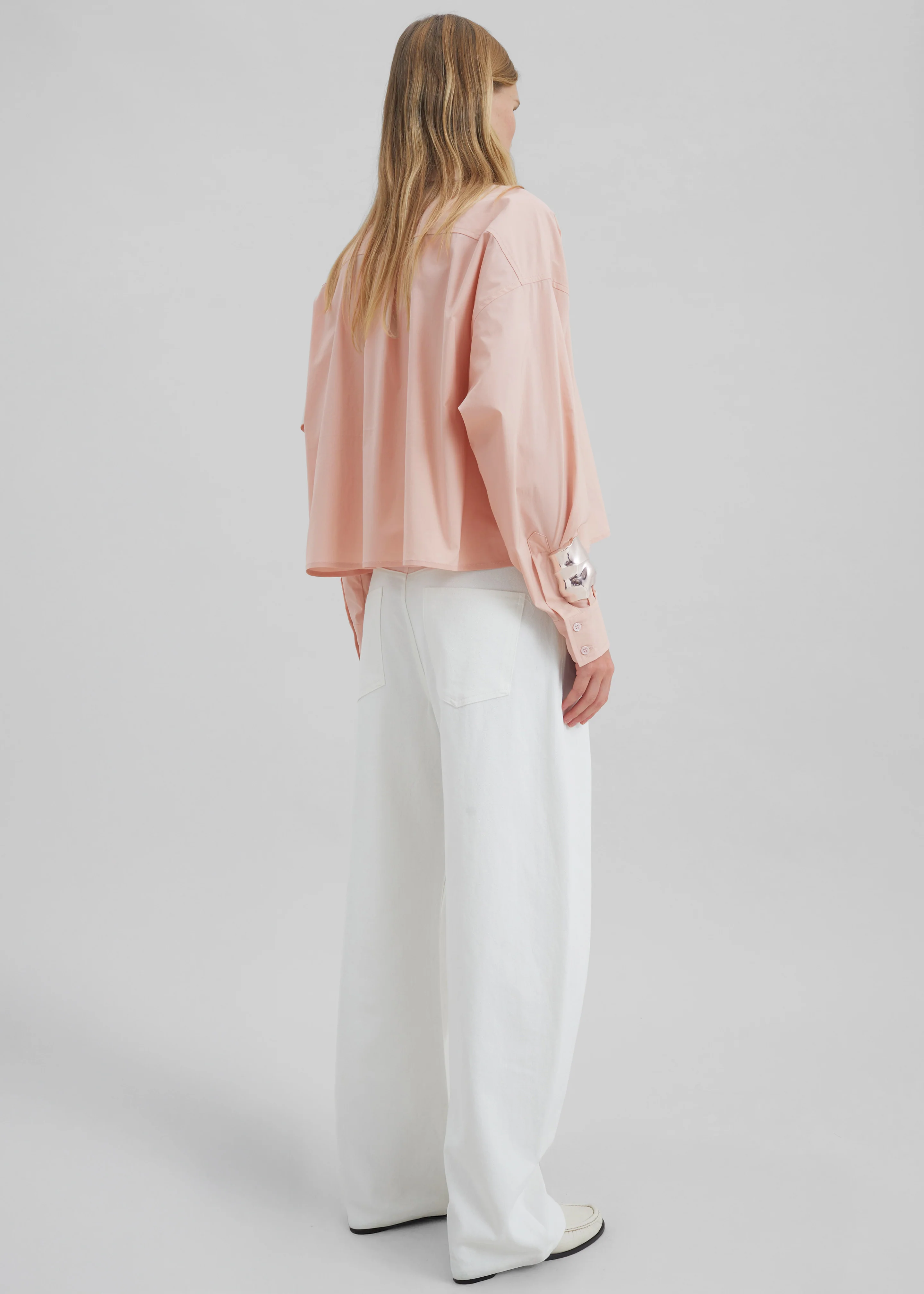 Arlen Cotton Boxy Shirt - Faded Pink - Image 6
