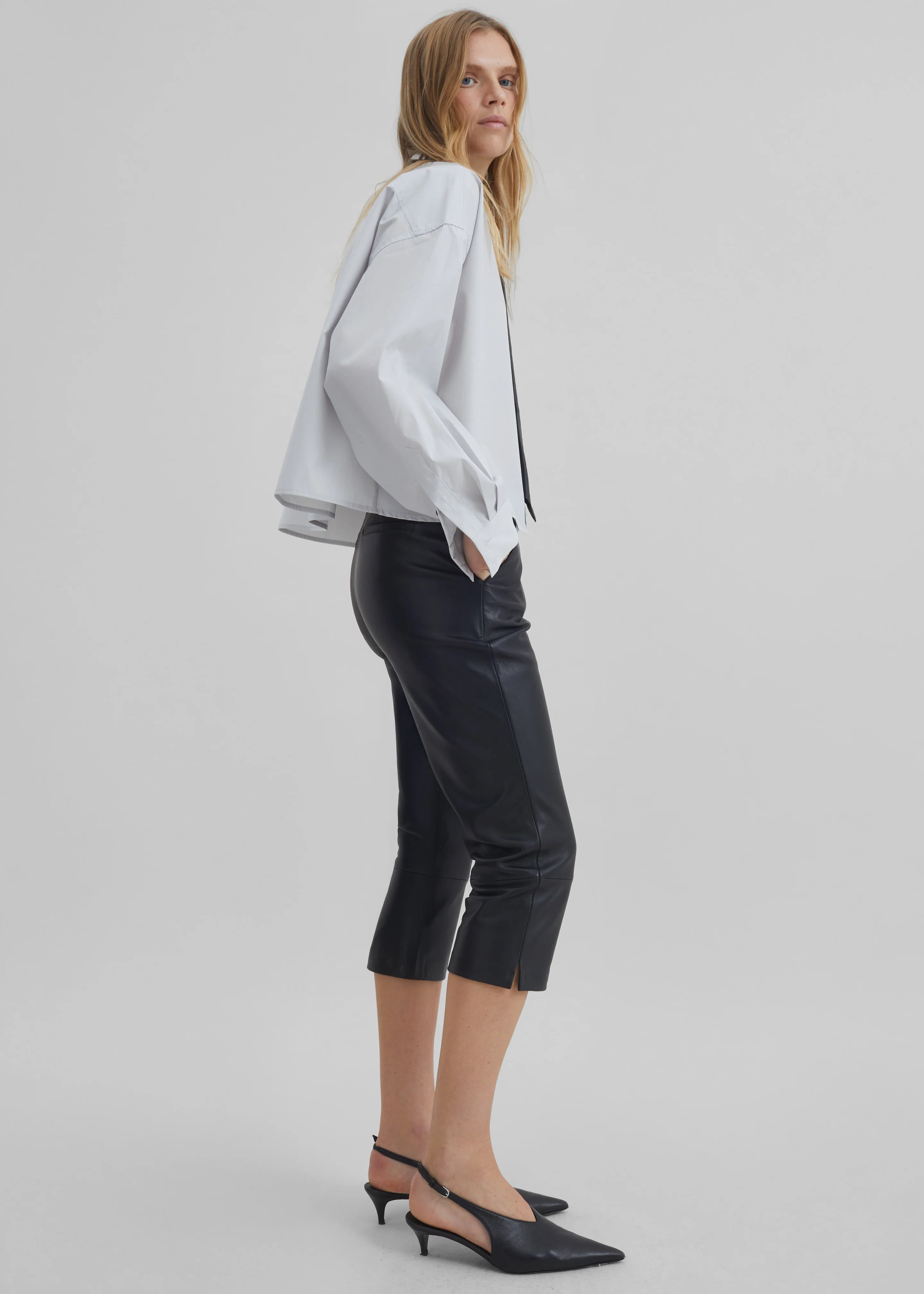 Arlen Cotton Boxy Shirt - Slate Grey - Image 2