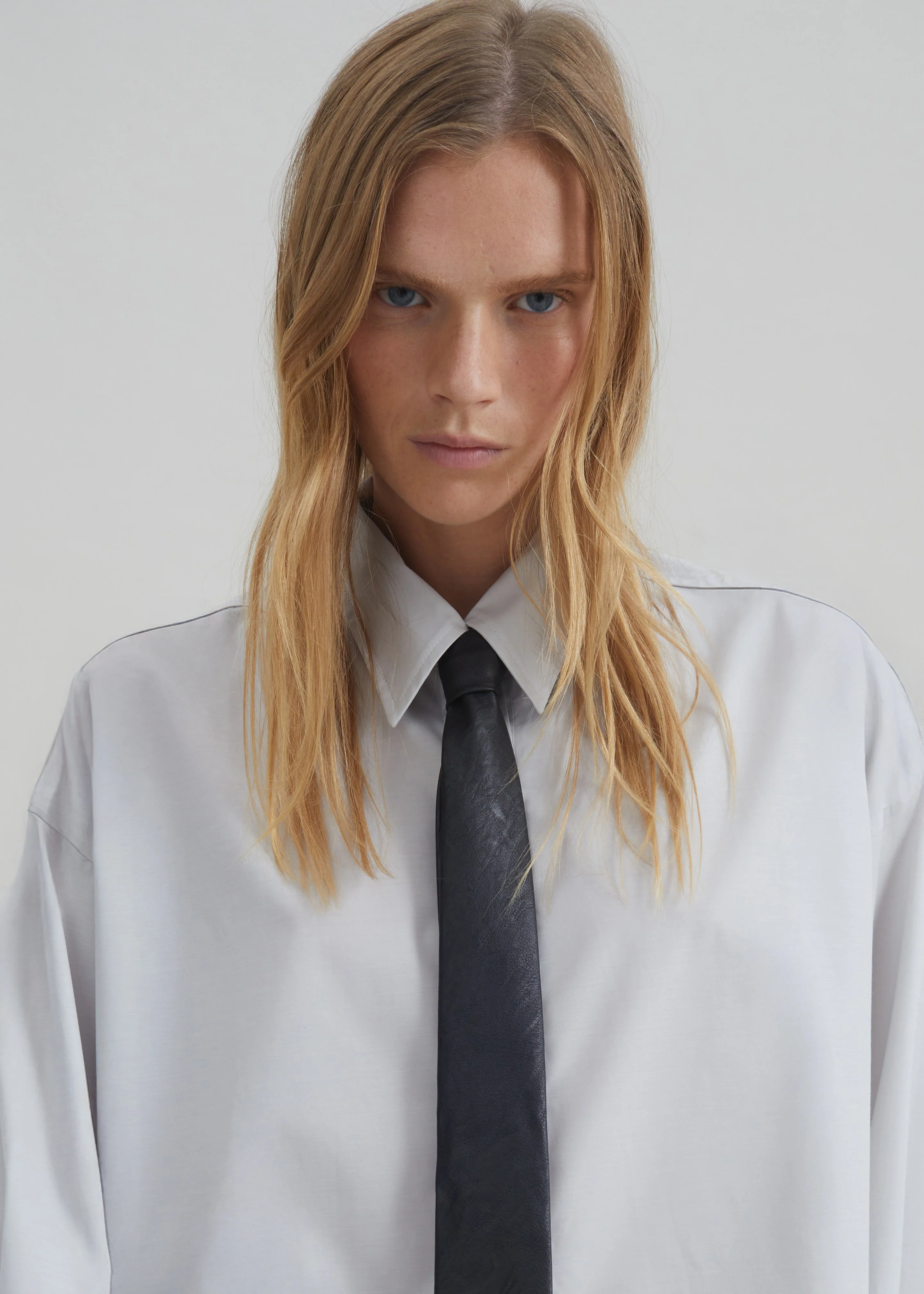 Arlen Cotton Boxy Shirt - Slate Grey - Image 3