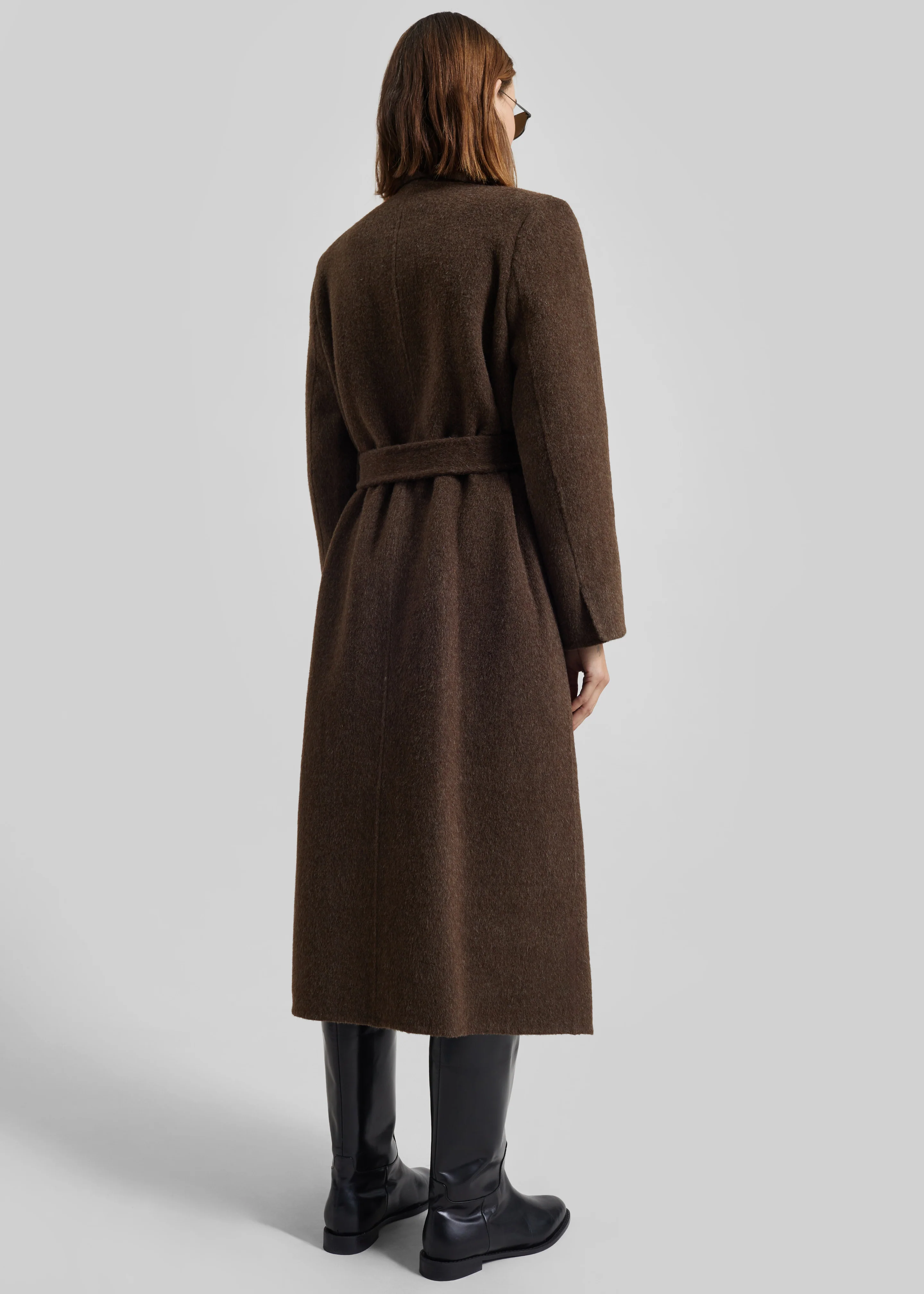 Arlene Wool Belted Coat - Brown - Image 6