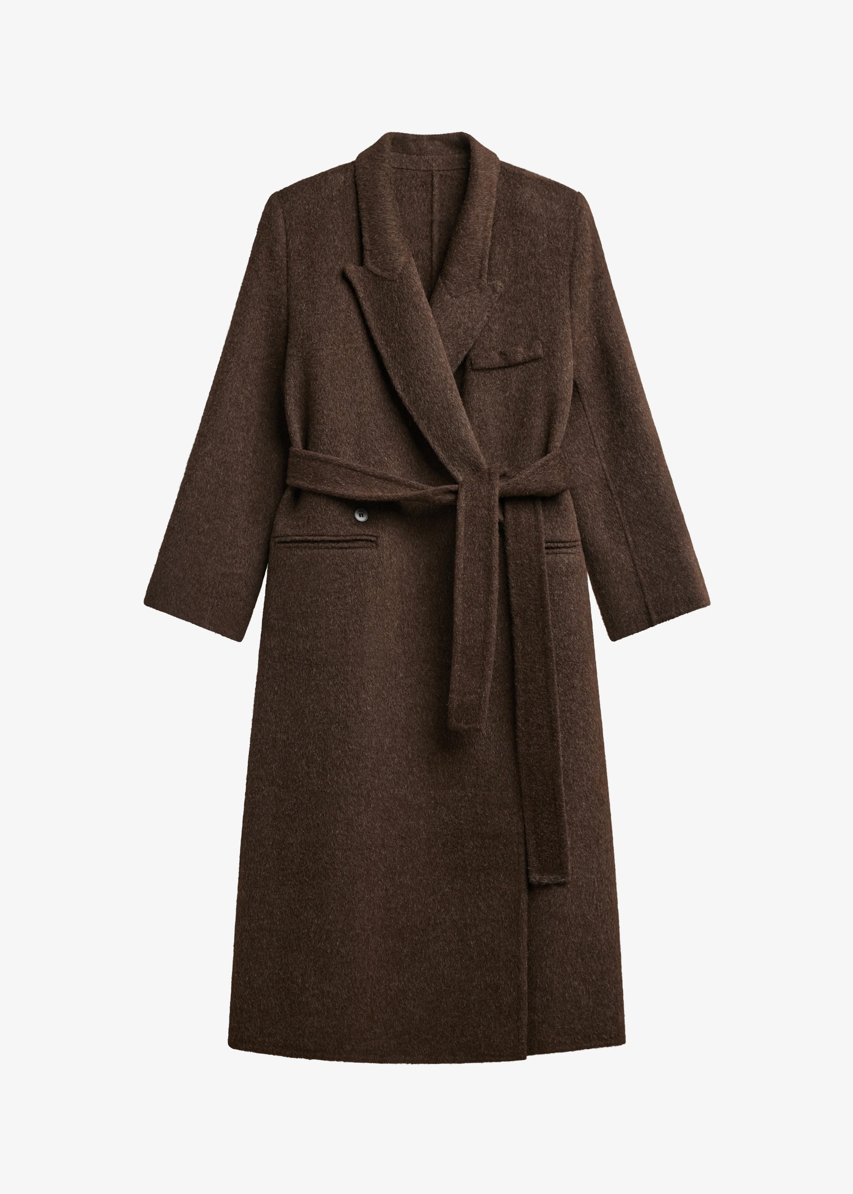 Arlene Wool Belted Coat - Brown - Image 7